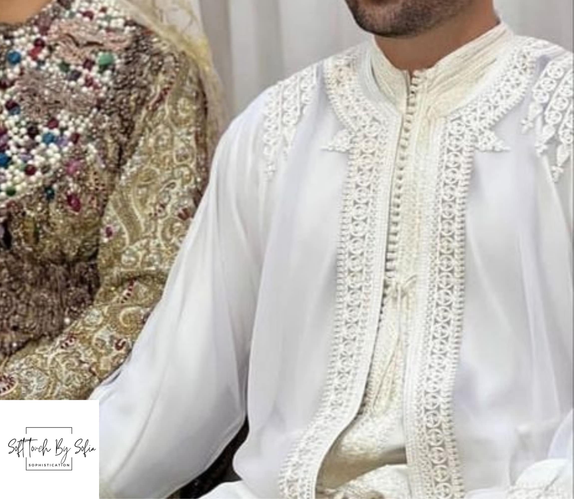 jabador men ,Moroccan kaftan for wedding,3 piece groom outfit