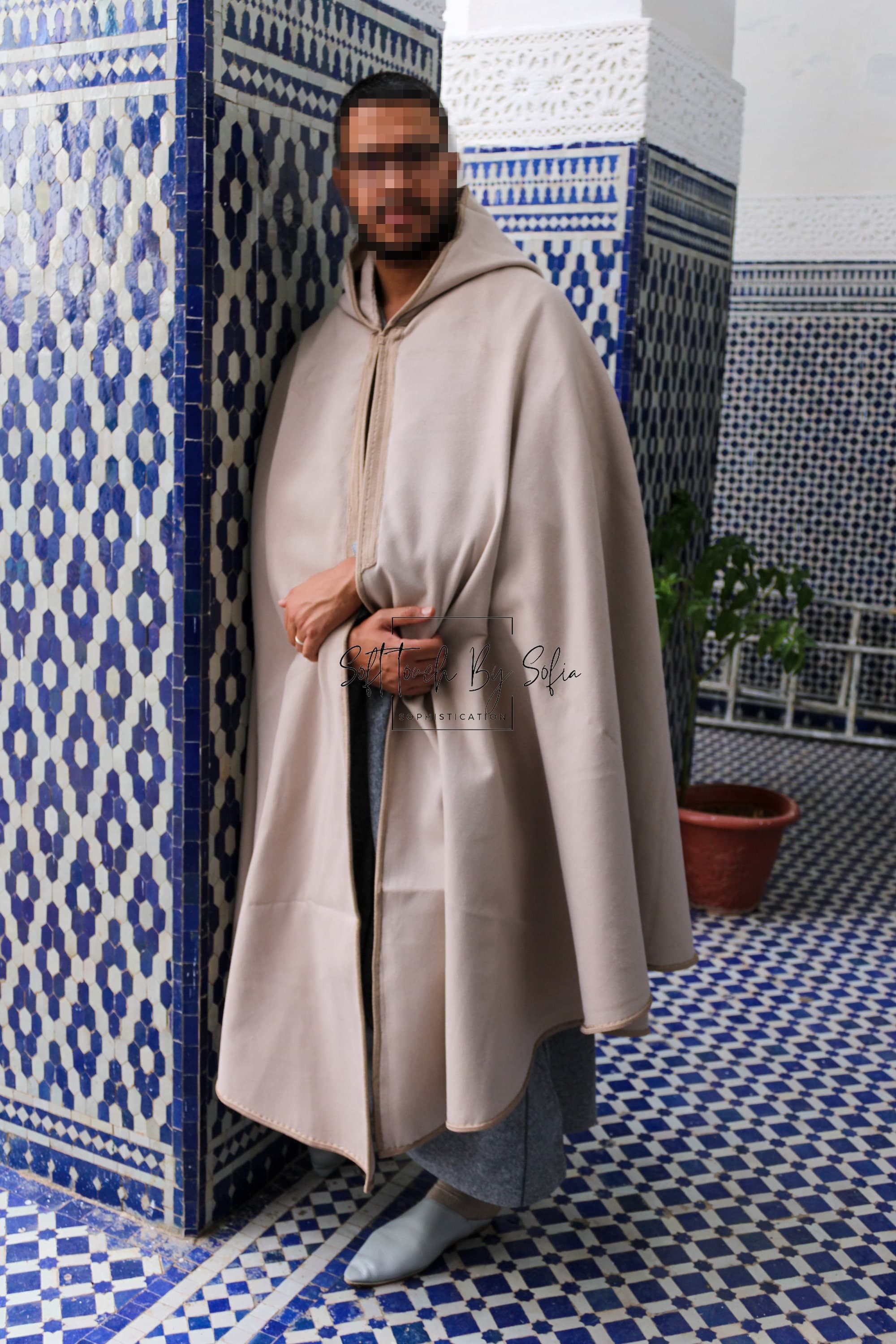 Burnous ,Selham,hooded winter cloak , cloak with hood  -BEIGE - image 4