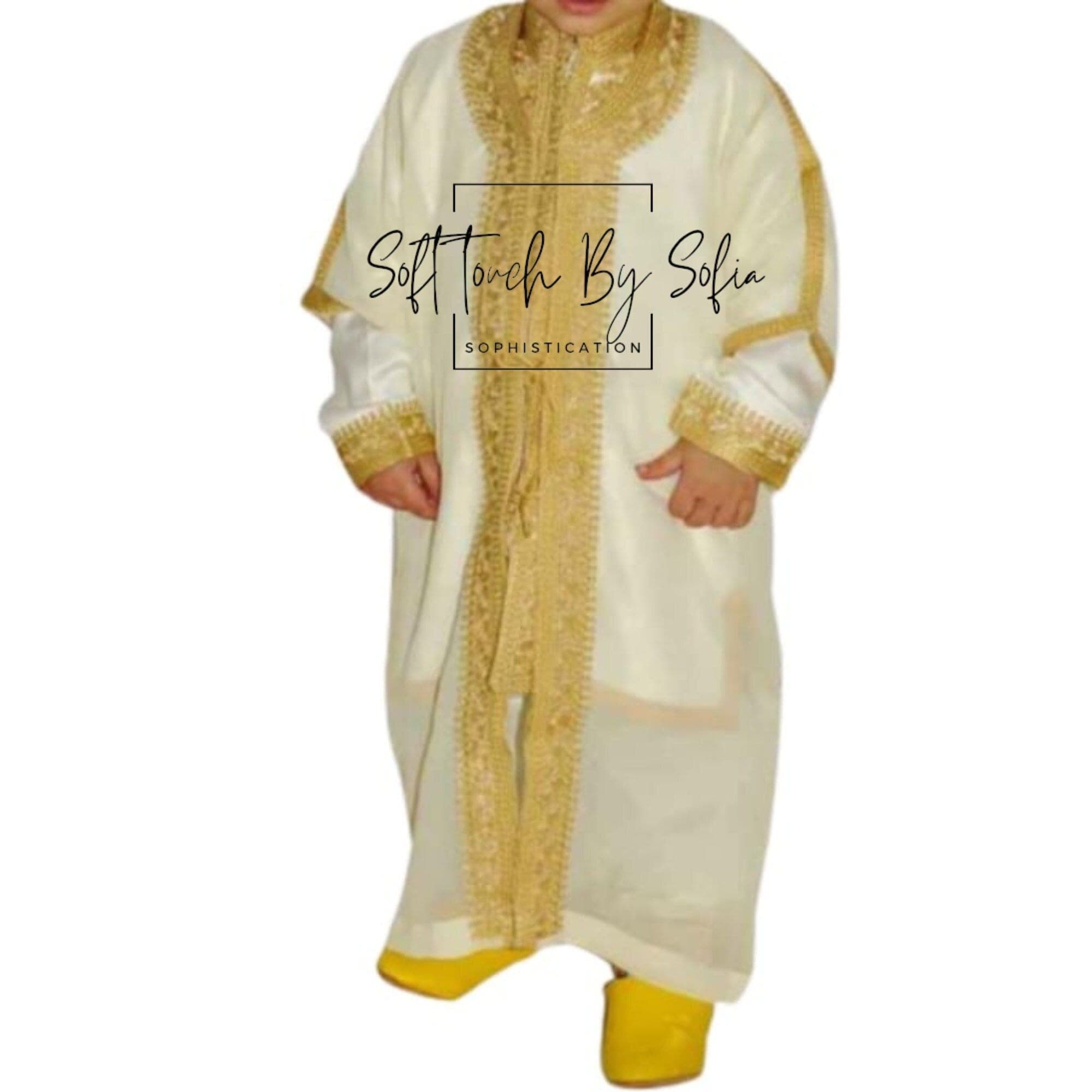 Moroccan Jabador for Kids: 3-Piece Kaftan Set