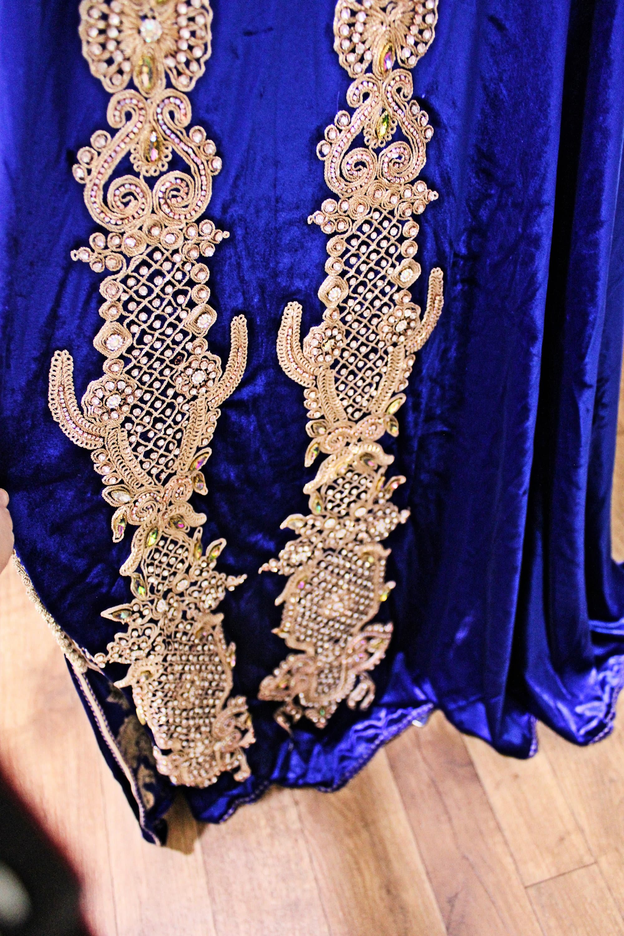 Bridal takchita for wedding,Moroccan velvet kaftan ,Royal embroidered caftan dress ,velvet evening gown - image 4