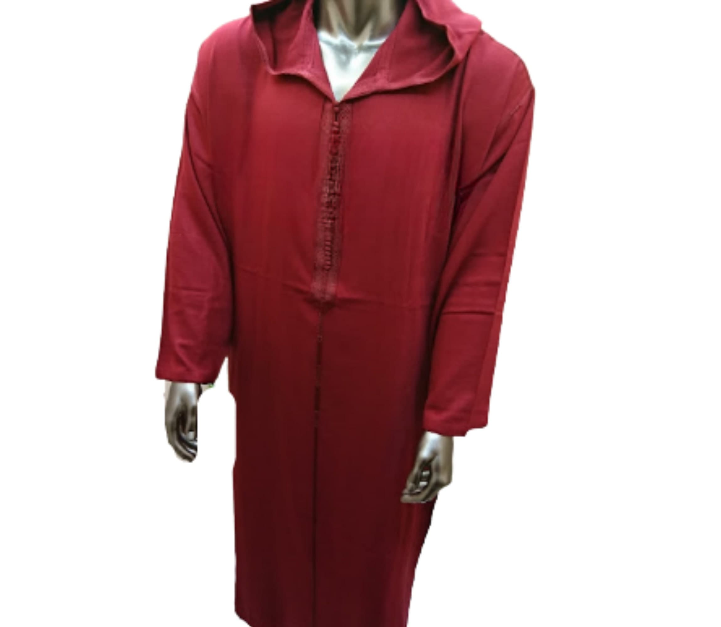 Moroccan Wool Djellaba, Men's Winter Hooded Thobe Coat - image 5