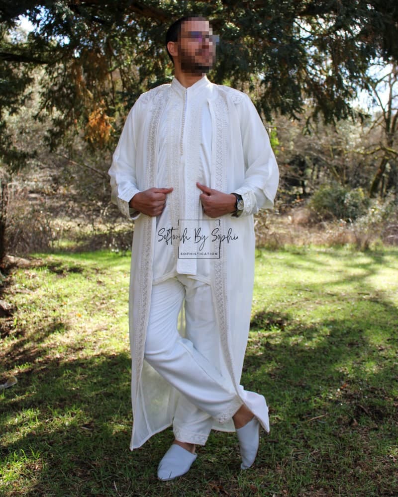 jabador men ,3 piece groom outfit, Moroccan kaftan for wedding - image 4