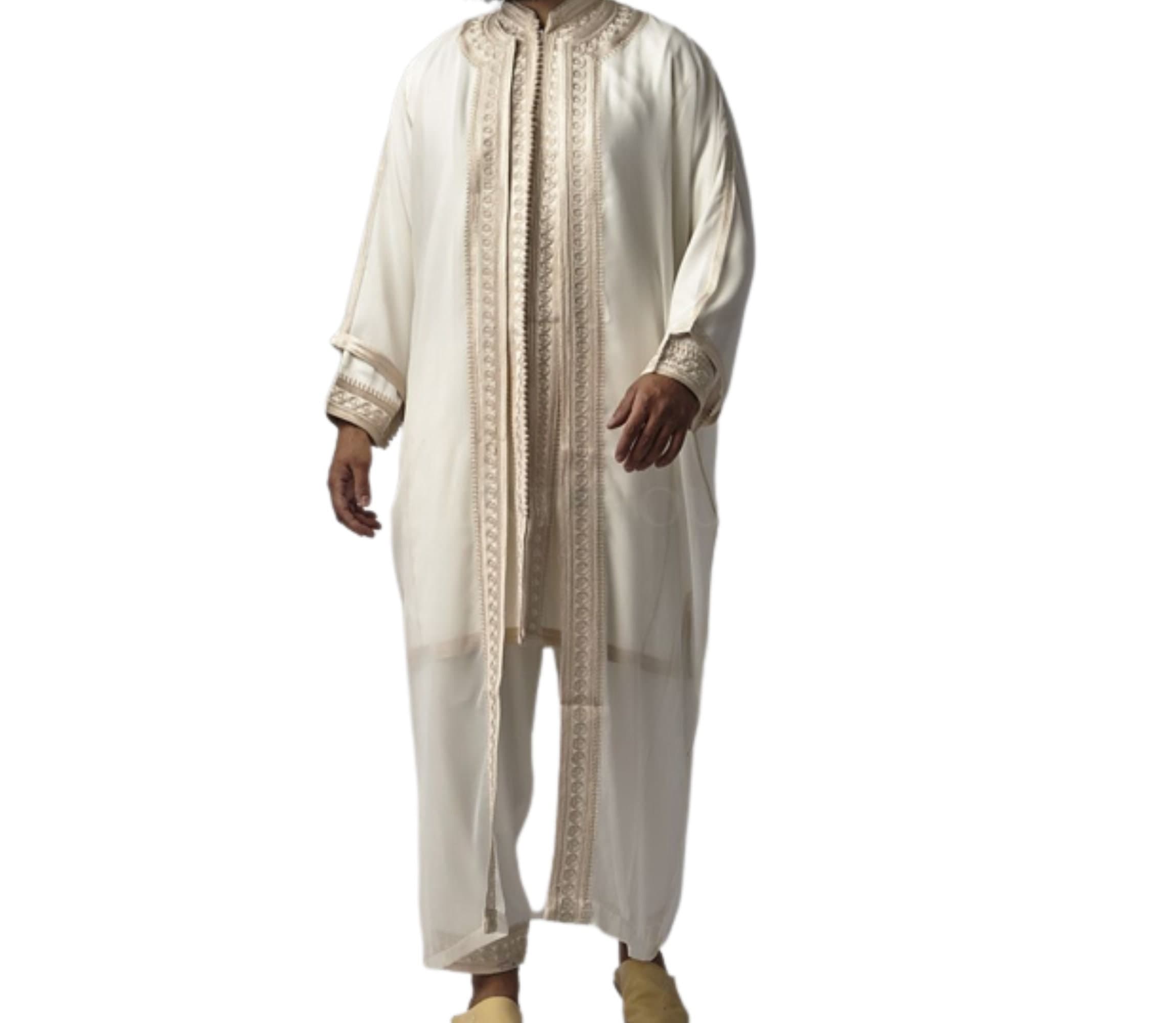 jabador men ,3 pieces moroccan wedding kaftan ,groom outfit