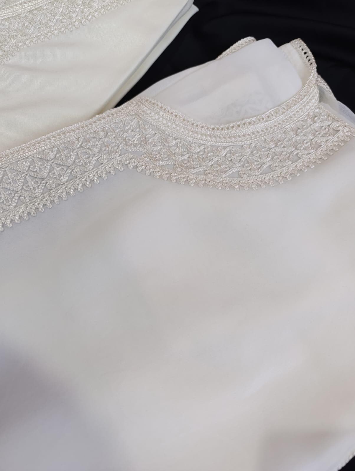 Moroccan Men's Jabador and Thobe Set - long white Wedding Kaftan for Grooms - image 5