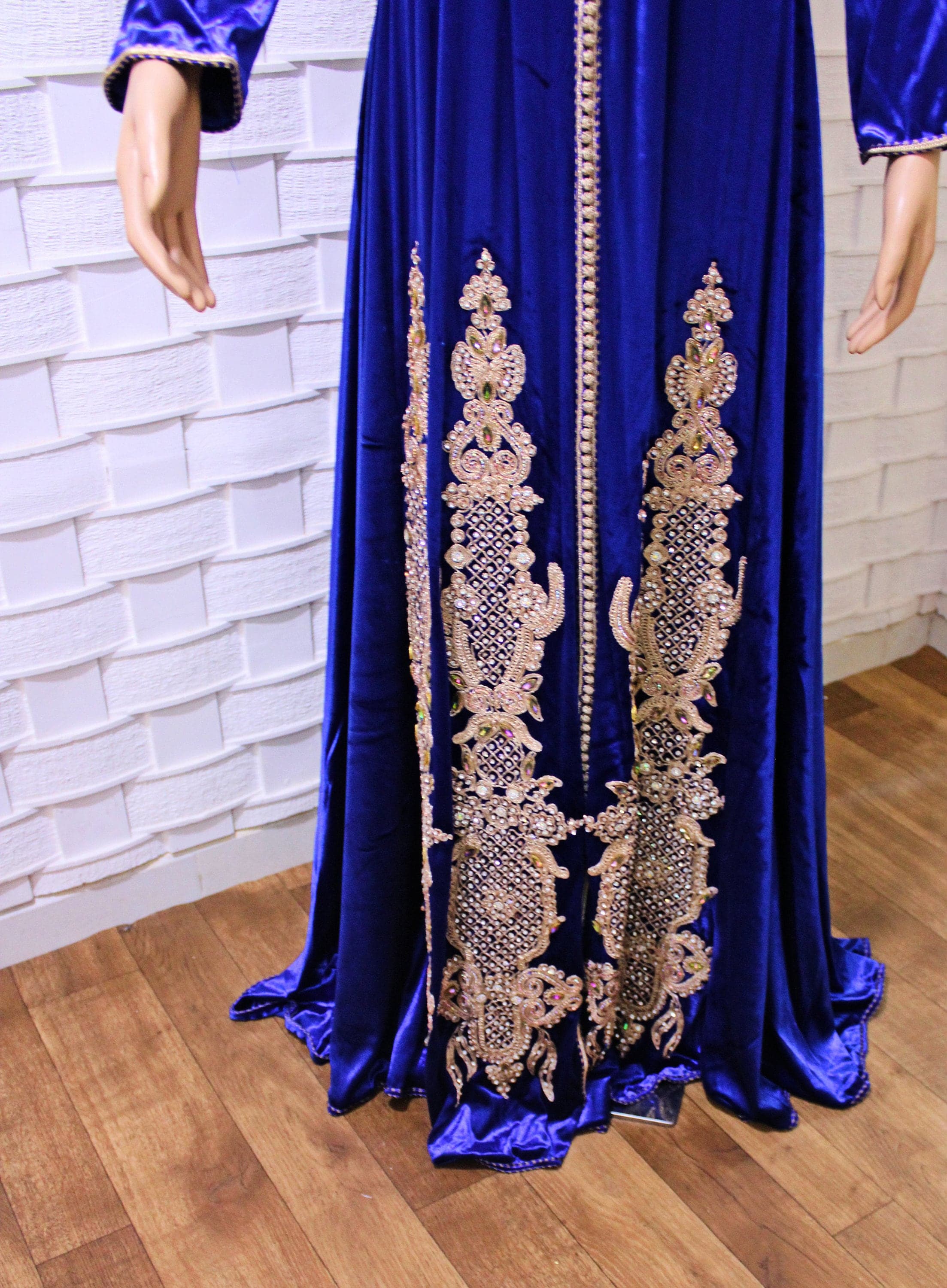 Bridal takchita for wedding,Moroccan velvet kaftan ,Royal embroidered caftan dress ,velvet evening gown - image 5