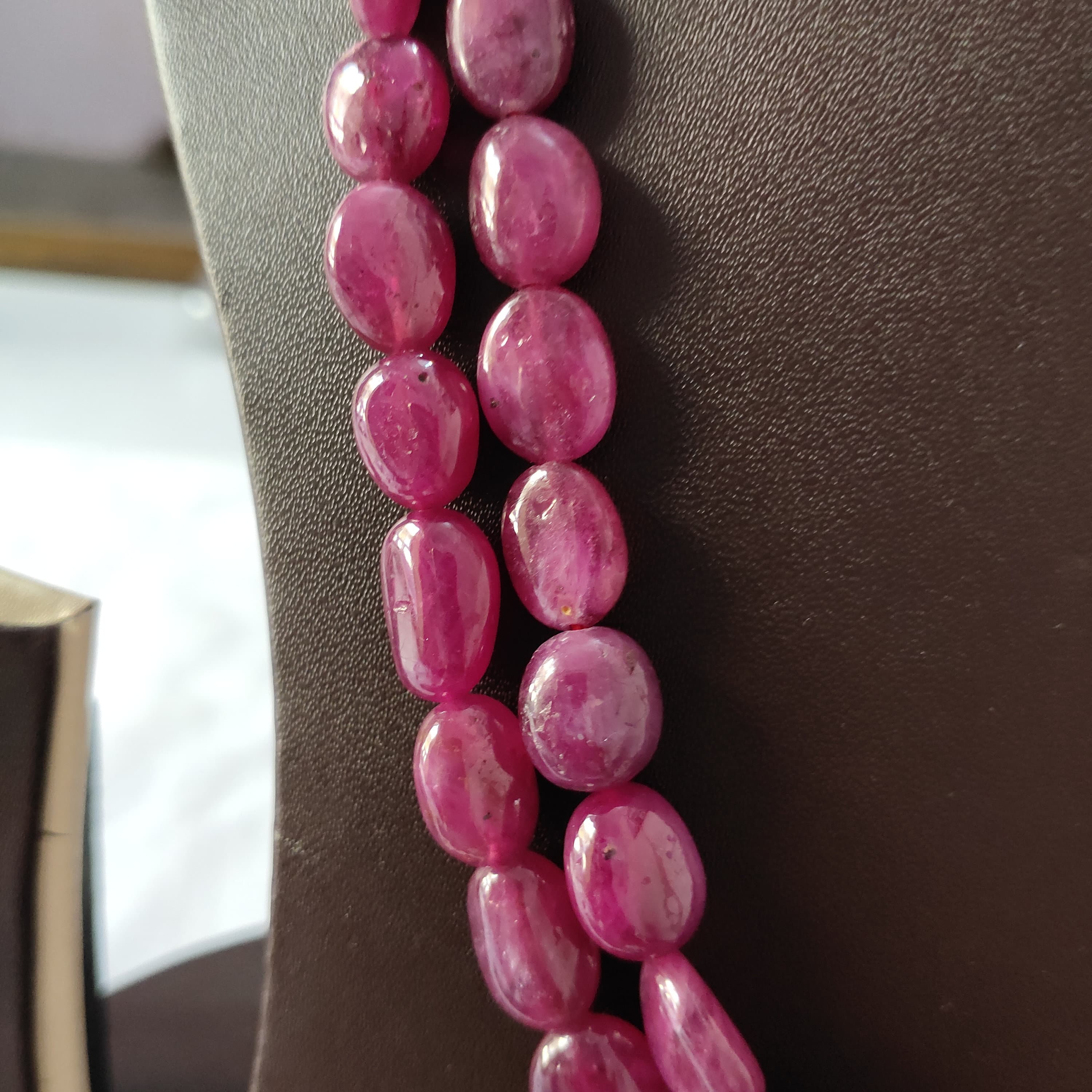 Natural Ruby Tumble Bead Necklace: Adjustable Gemstone Jewelry - image 5