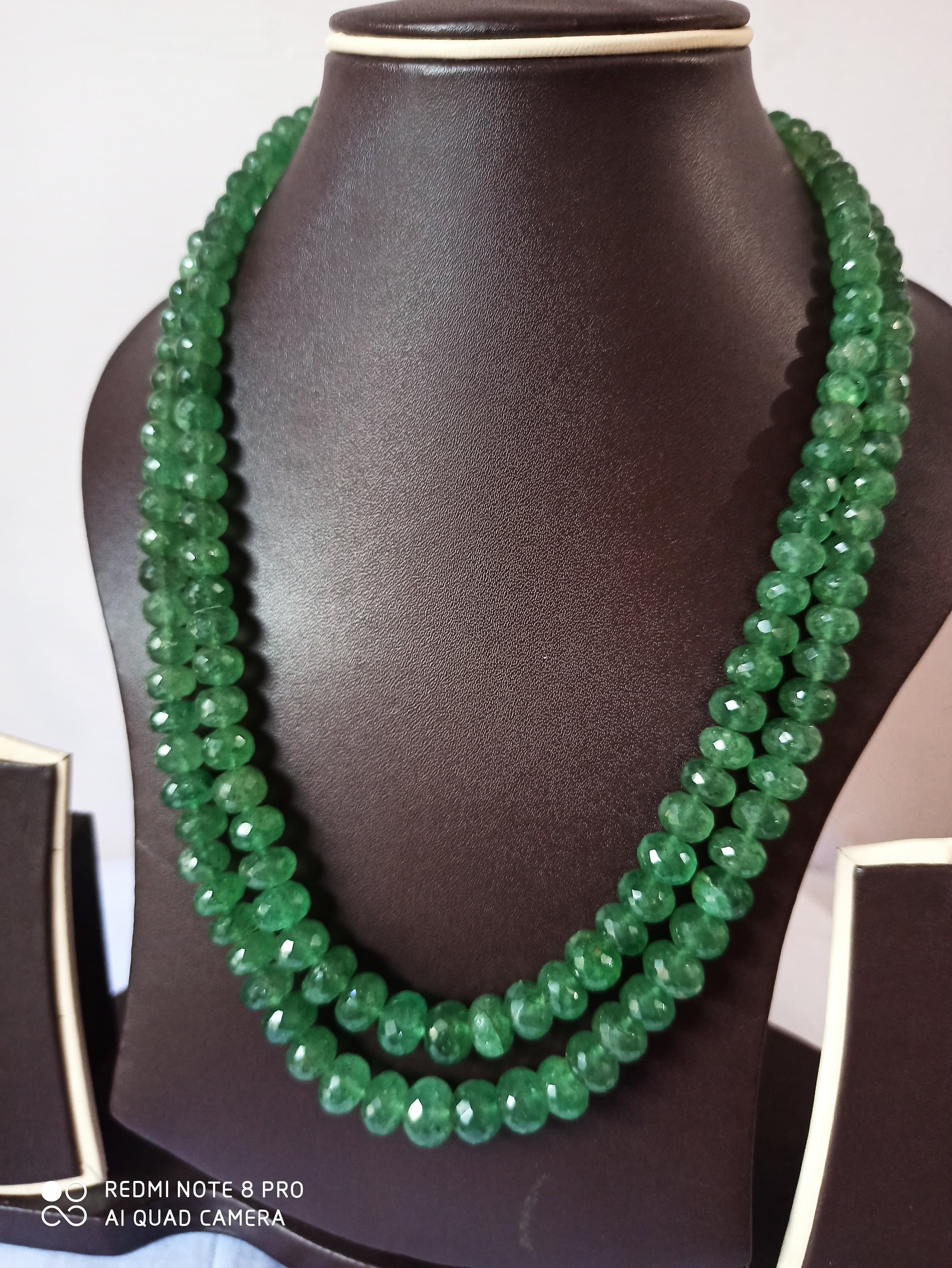 Natural Green Strawberry Quartz Faceted Necklace 560ct AAA Gemstone Beads - image 4
