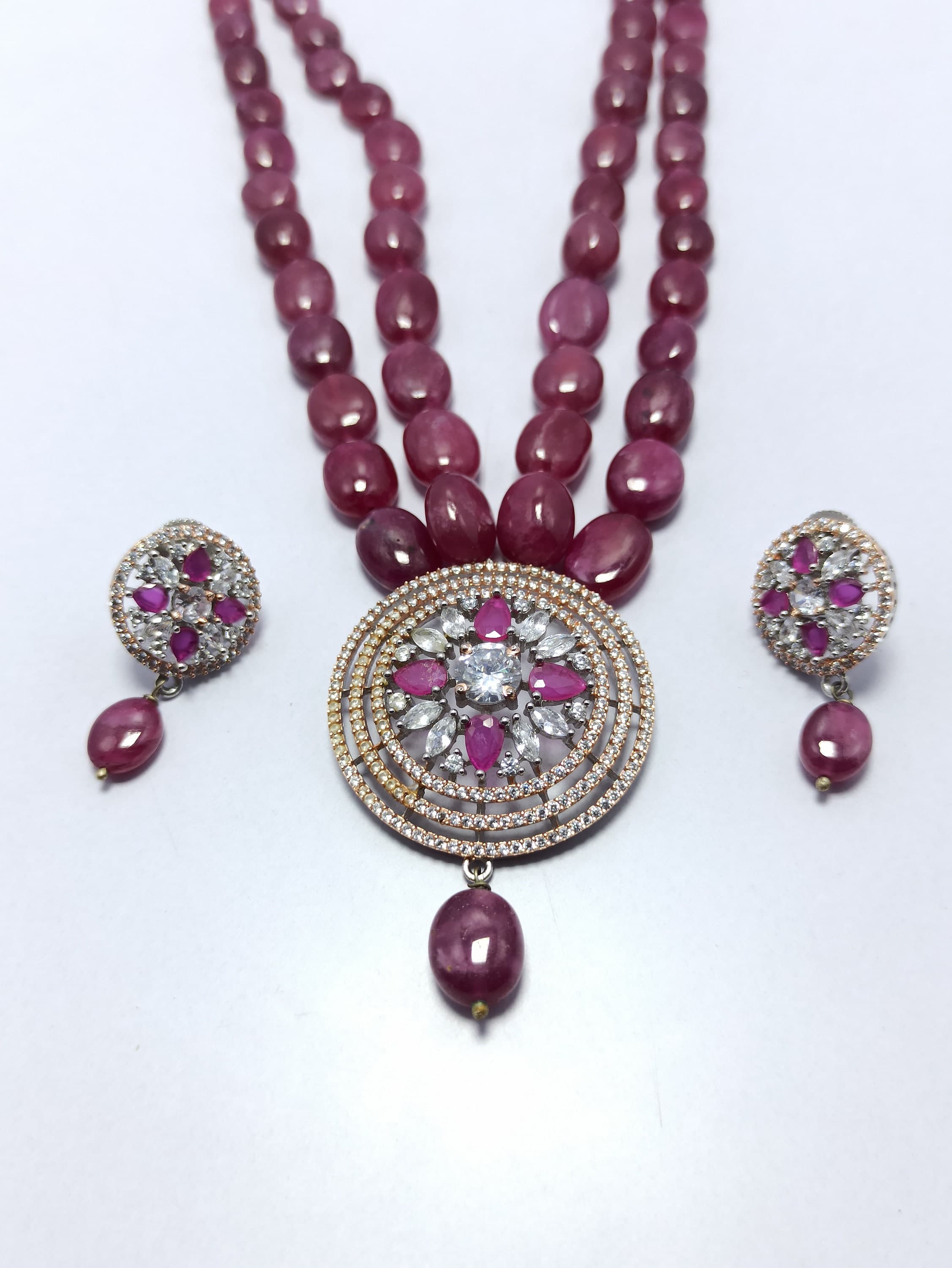 Natural Ruby Necklace Rose Gold Pendant with AAA Gemstone Beads - image 5