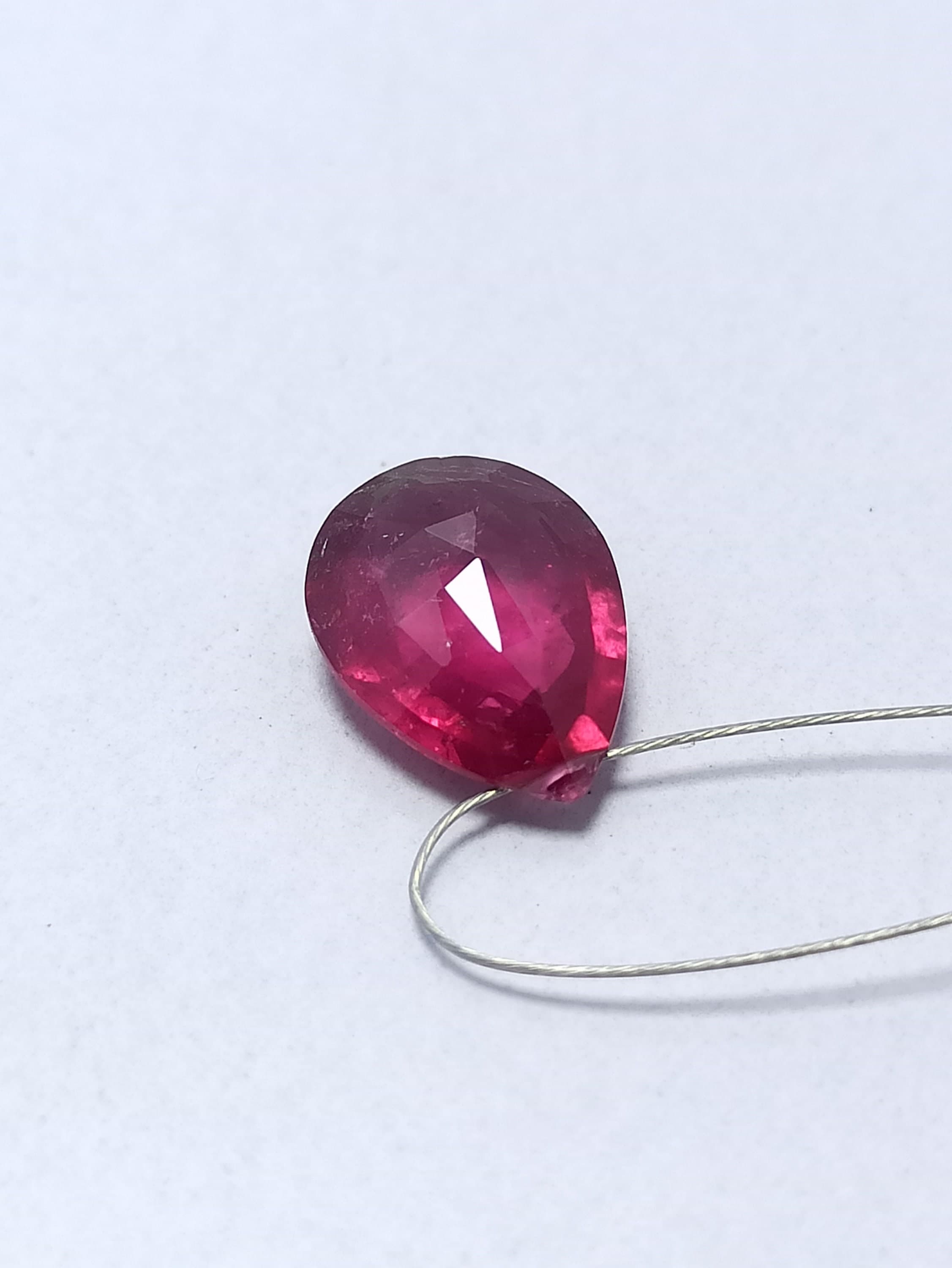 Natural Pear Cut Tourmaline Gemstone, Ruby Lite Color, 3.10 Ct Faceted Stone - image 3