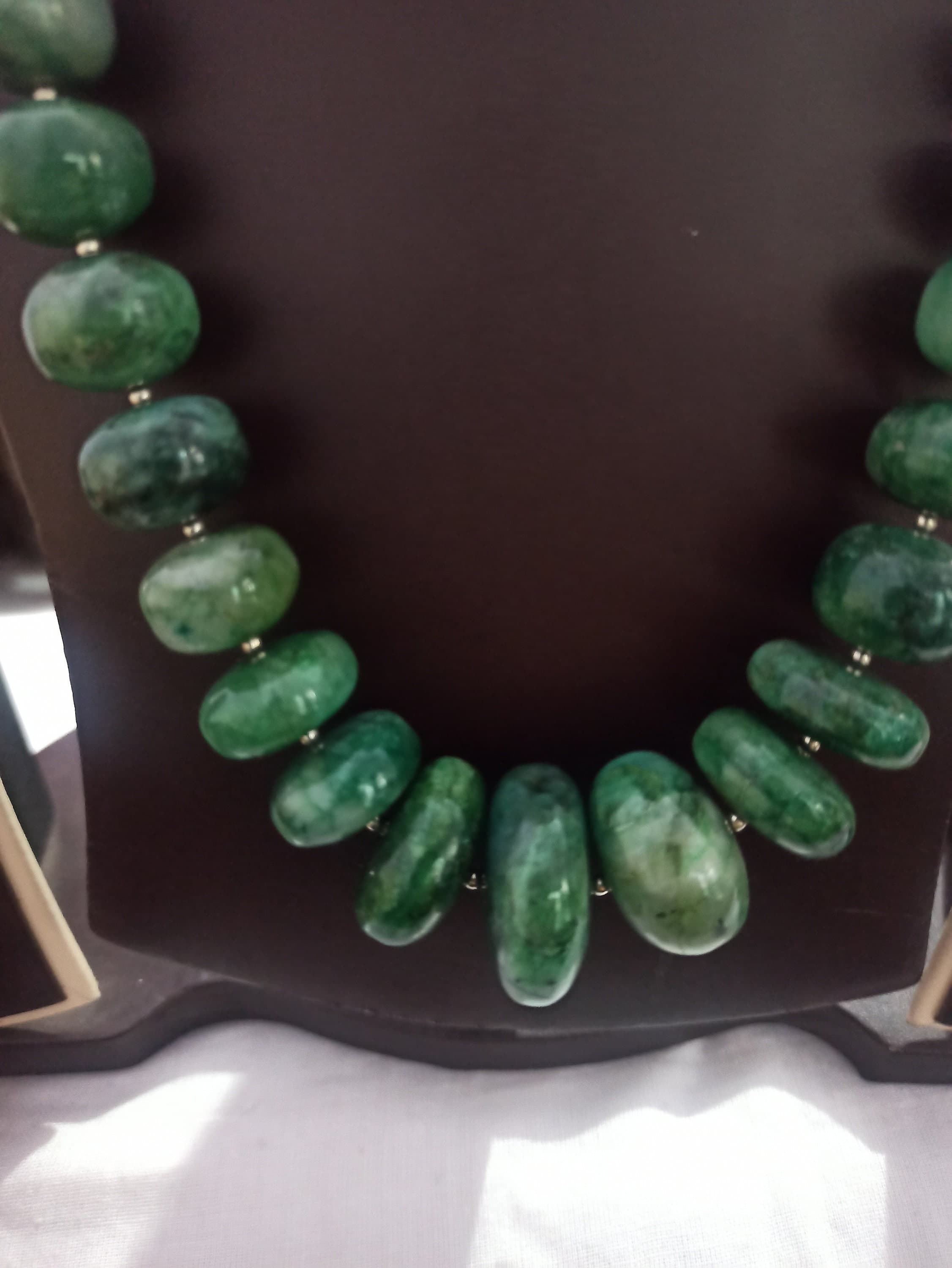 Sakata Emerald Rondelle Necklace 946ct AAA Natural Gemstone Beads, 20" Handcrafted Jewelry - image 5