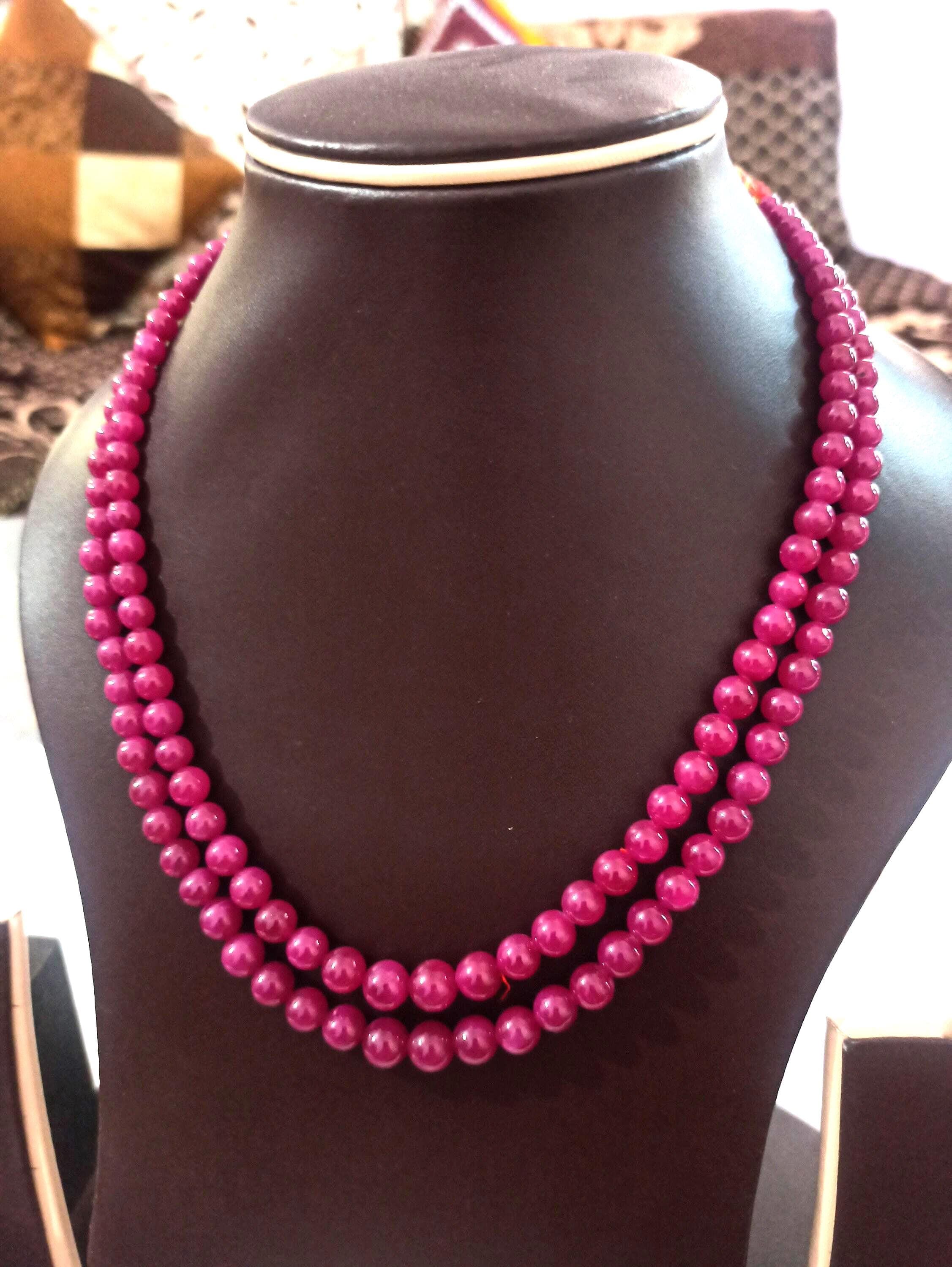 Ruby Corundum Rondelle Bead Necklace Natural Healing Gemstone Jewelry Making Strand - image 4