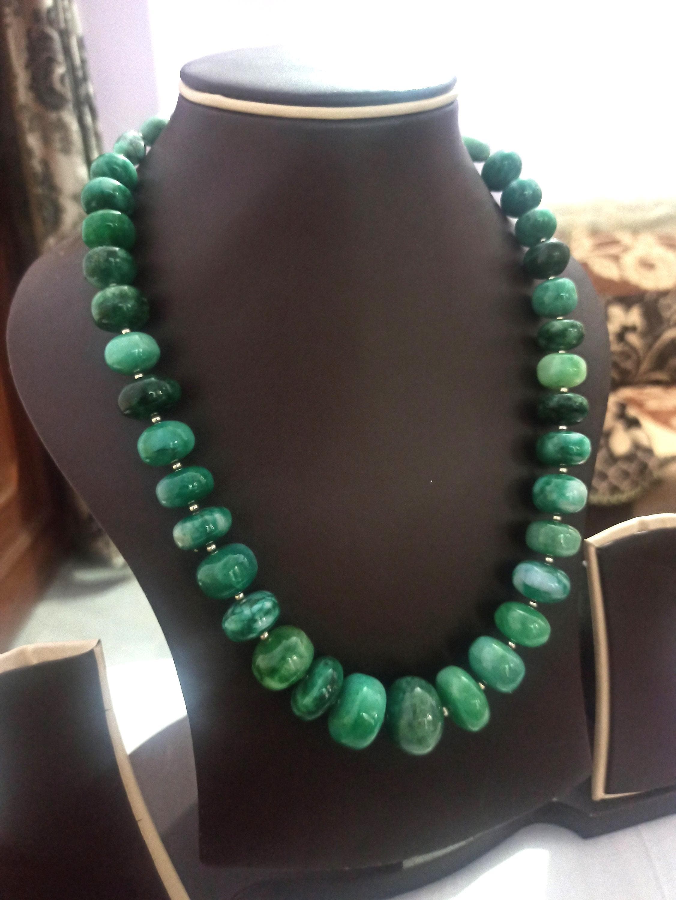 Sakota Emerald Rondelle Bead Necklace: 660 Carat AAA Gemstone Jewelry - image 3