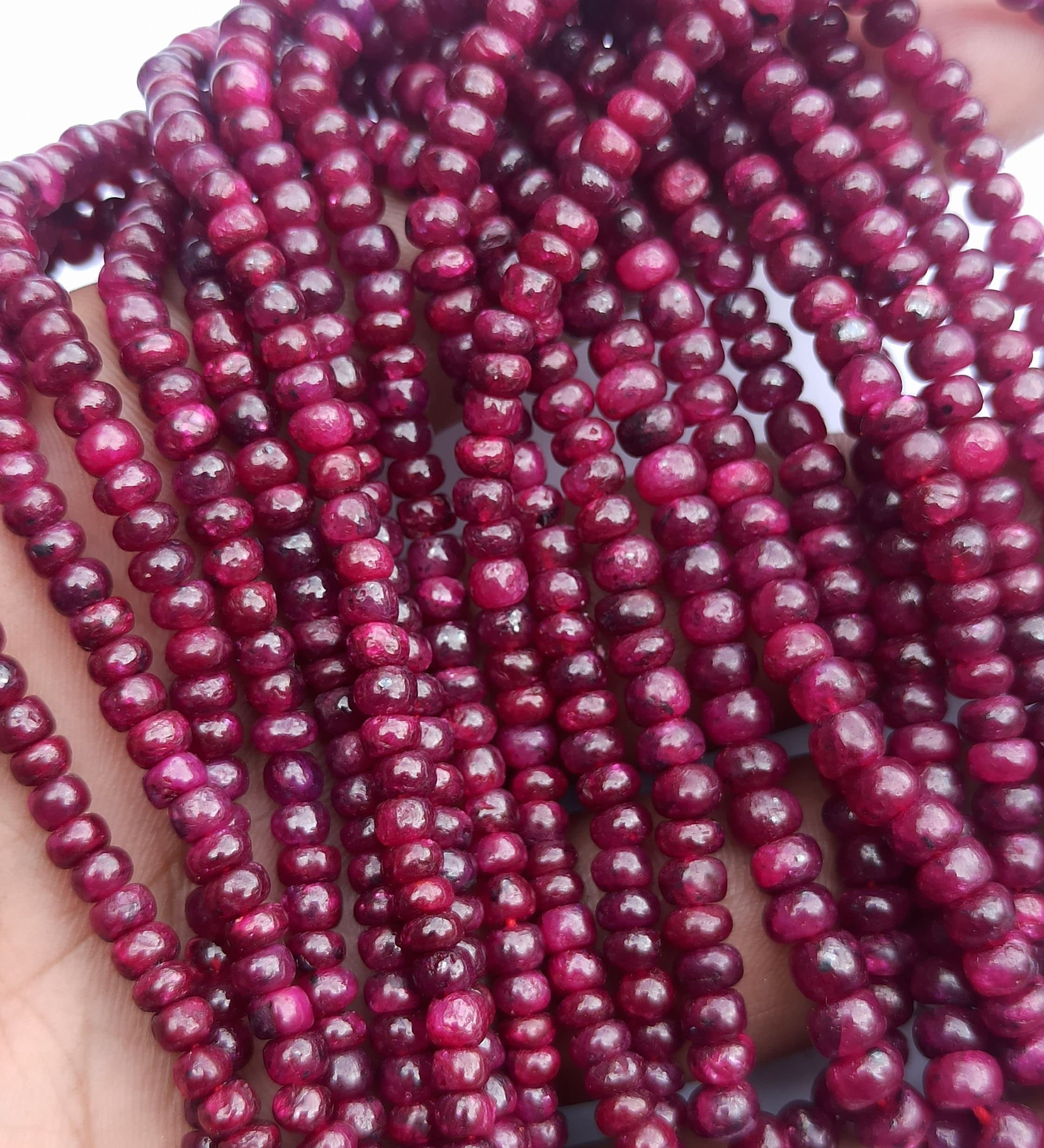 AAA Natural Ruby Beads – Smooth Round 4–5 mm 17” Strand for Jewelry Supplies - image 3