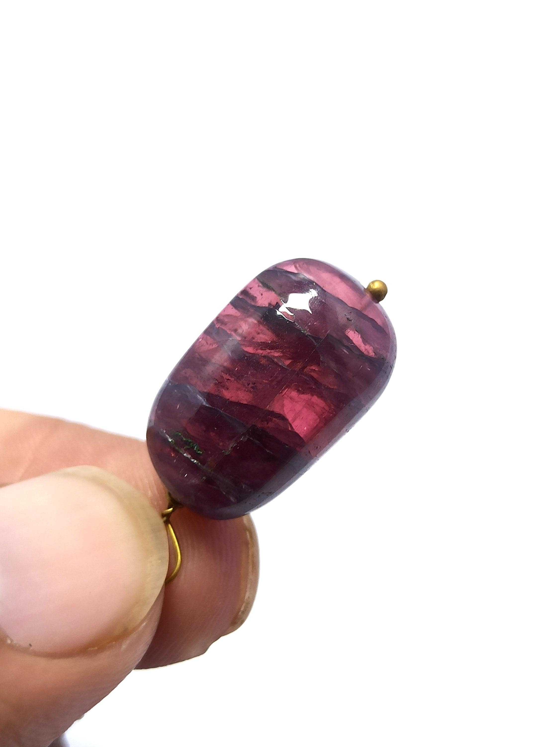 Natural Pink Tourmaline Beads 17.40 Carat Oval Smooth Pendant for Jewelry Making - image 4