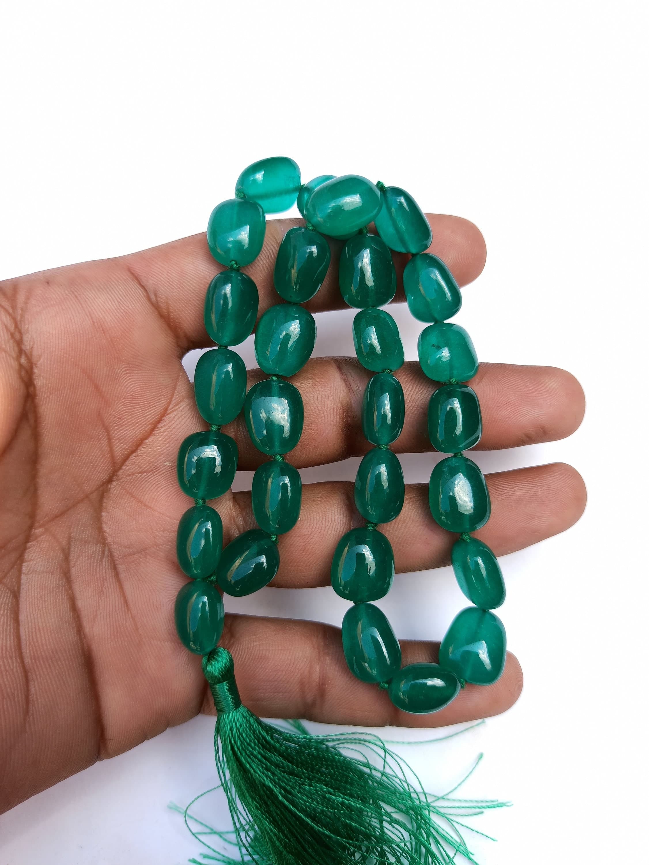 Emerald Beryl Japa Mala Beads - AAA Quality Prayer Tasbih