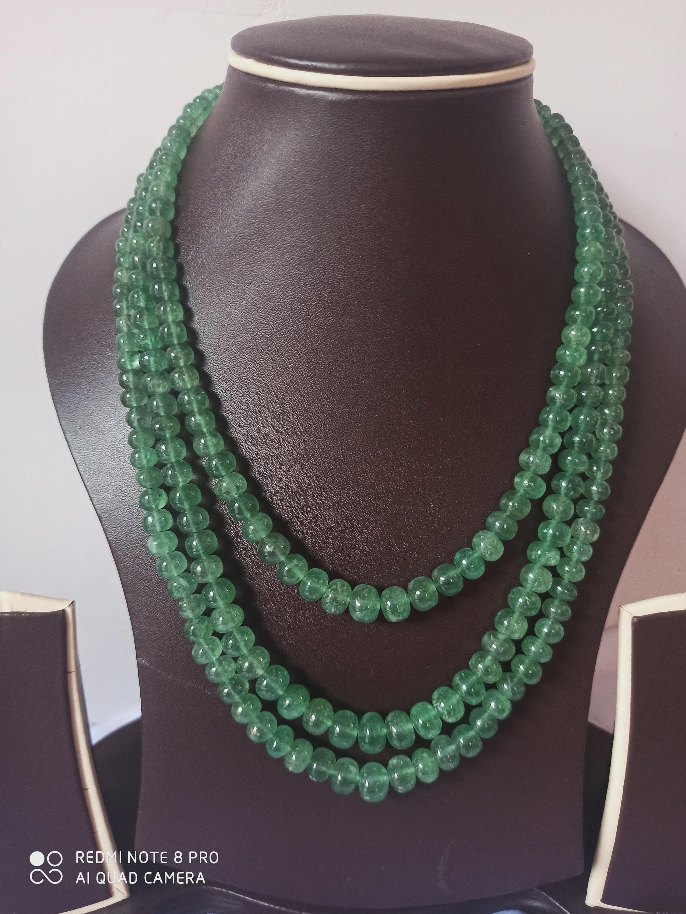 Green Strawberry Quartz Necklace: Faceted Rondelle Beads, AAA Quality, Adjustable Cord