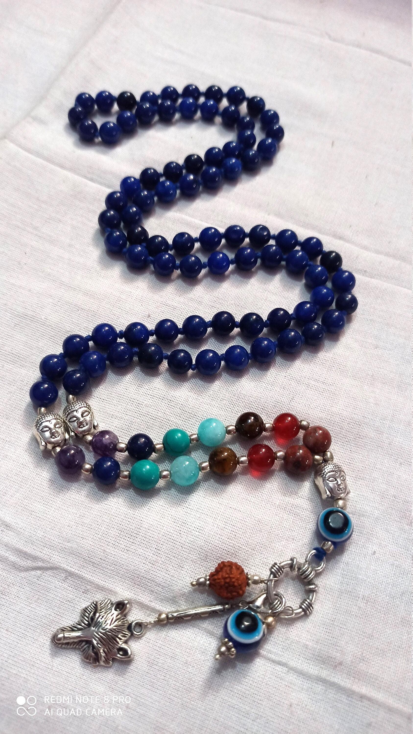 Seven Chakra Healing Mala 108 Beads Prayer tasbih Meditation Necklace with Guru Bead - image 3