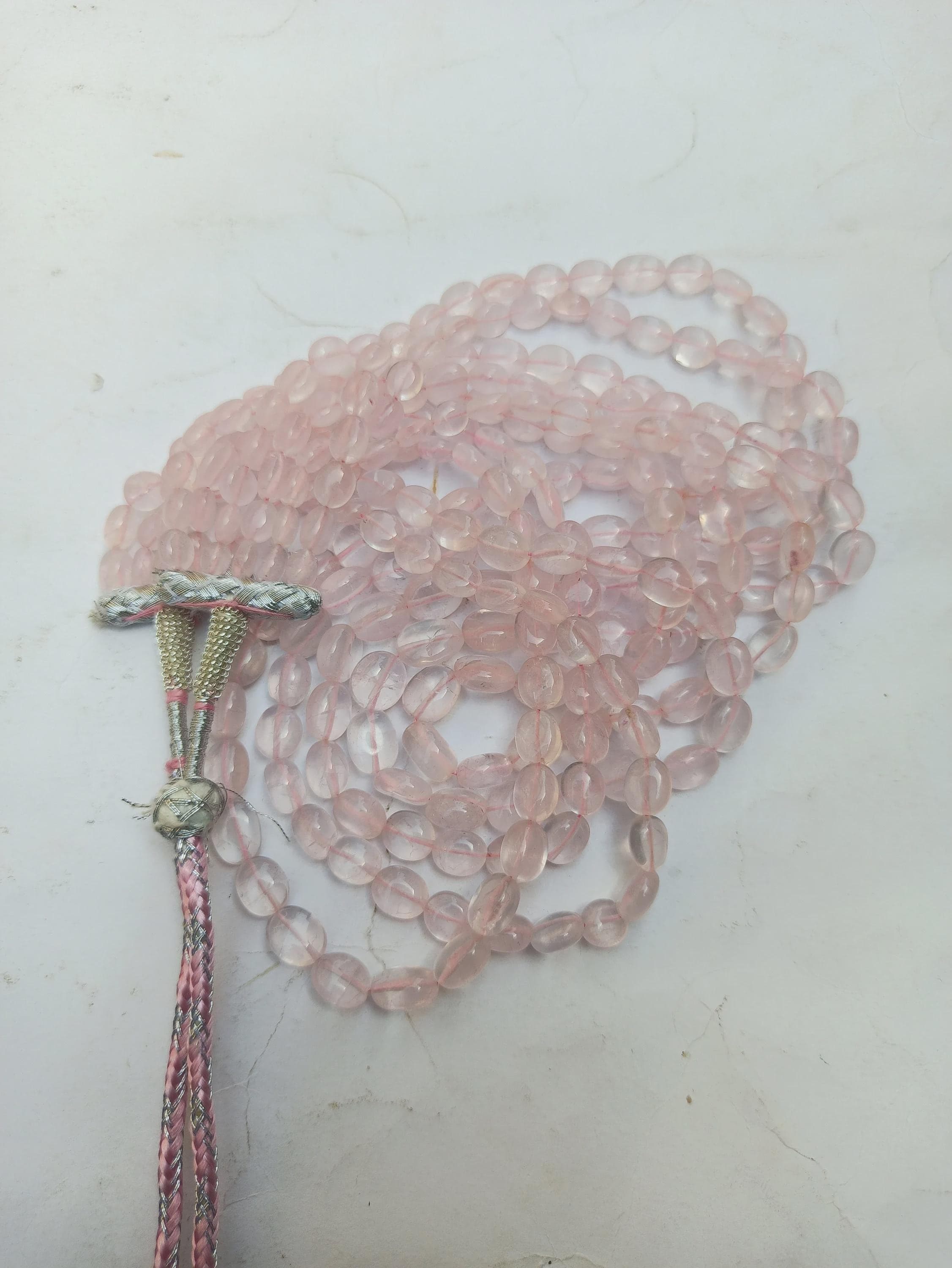 Rose Quartz Tumble Bead Necklace Adjustable Healing Gemstone Jewelry Heart Chakra Crystal - image 5