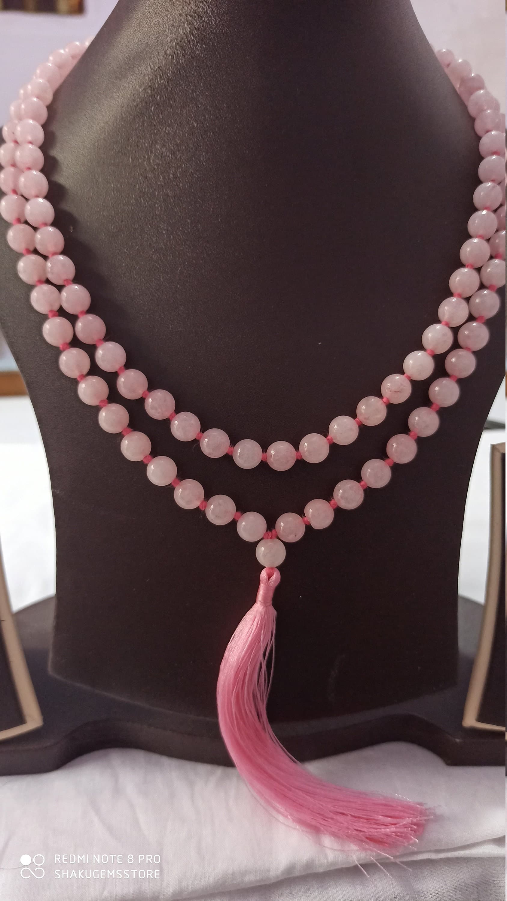 Natural Gemstone Prayer Beads Japa Mala Tasbih 108 Beads for Meditation & Mantra