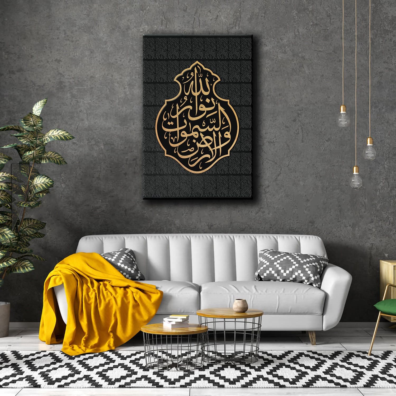 Ayat un Noor-Kiswah of Kaaba-Traditional Islamic Art-Giclée Fine Art Print