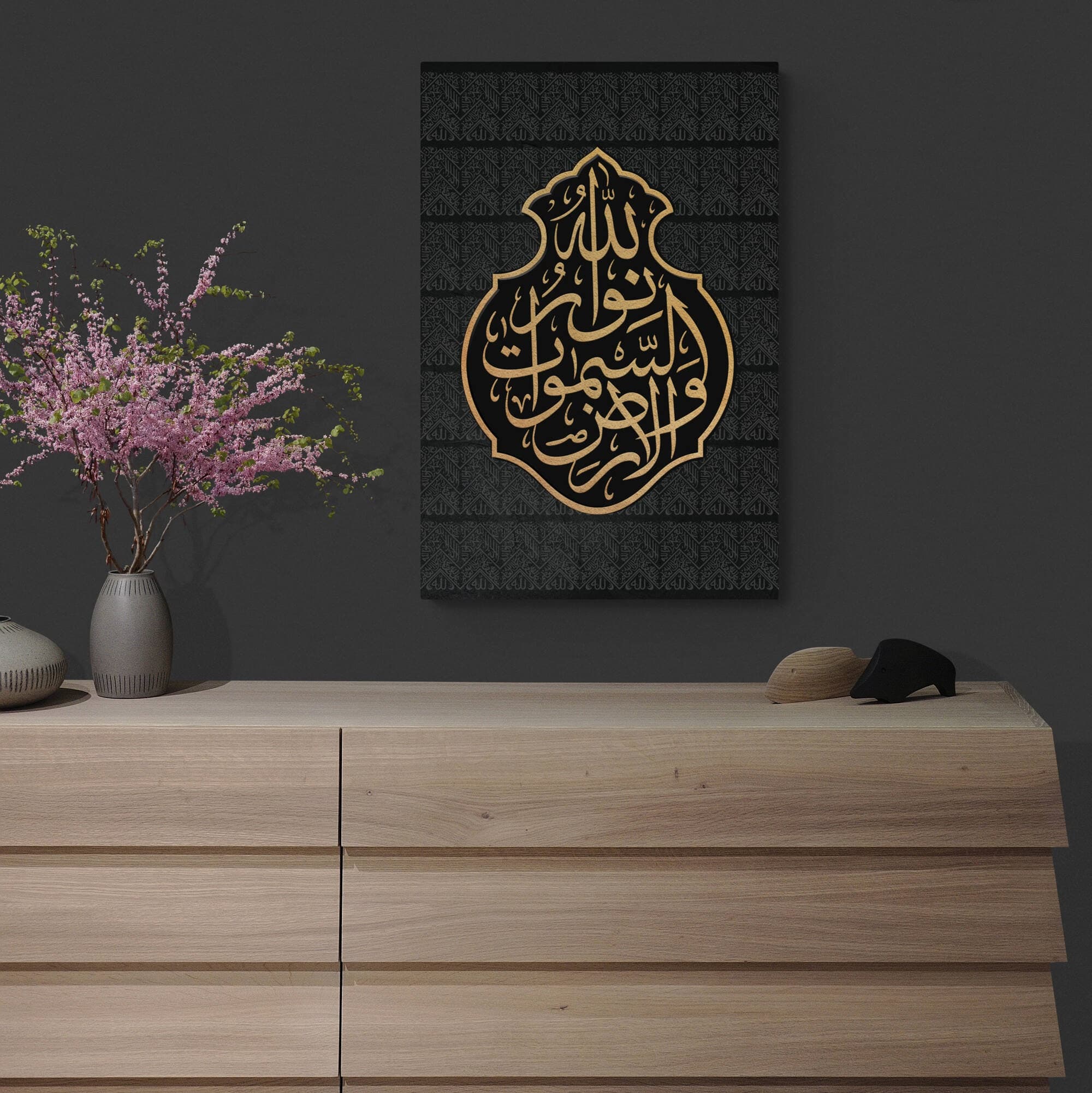 Ayat un Noor-Kiswah of Kaaba-Traditional Islamic Art-Giclée Fine Art Print - image 3