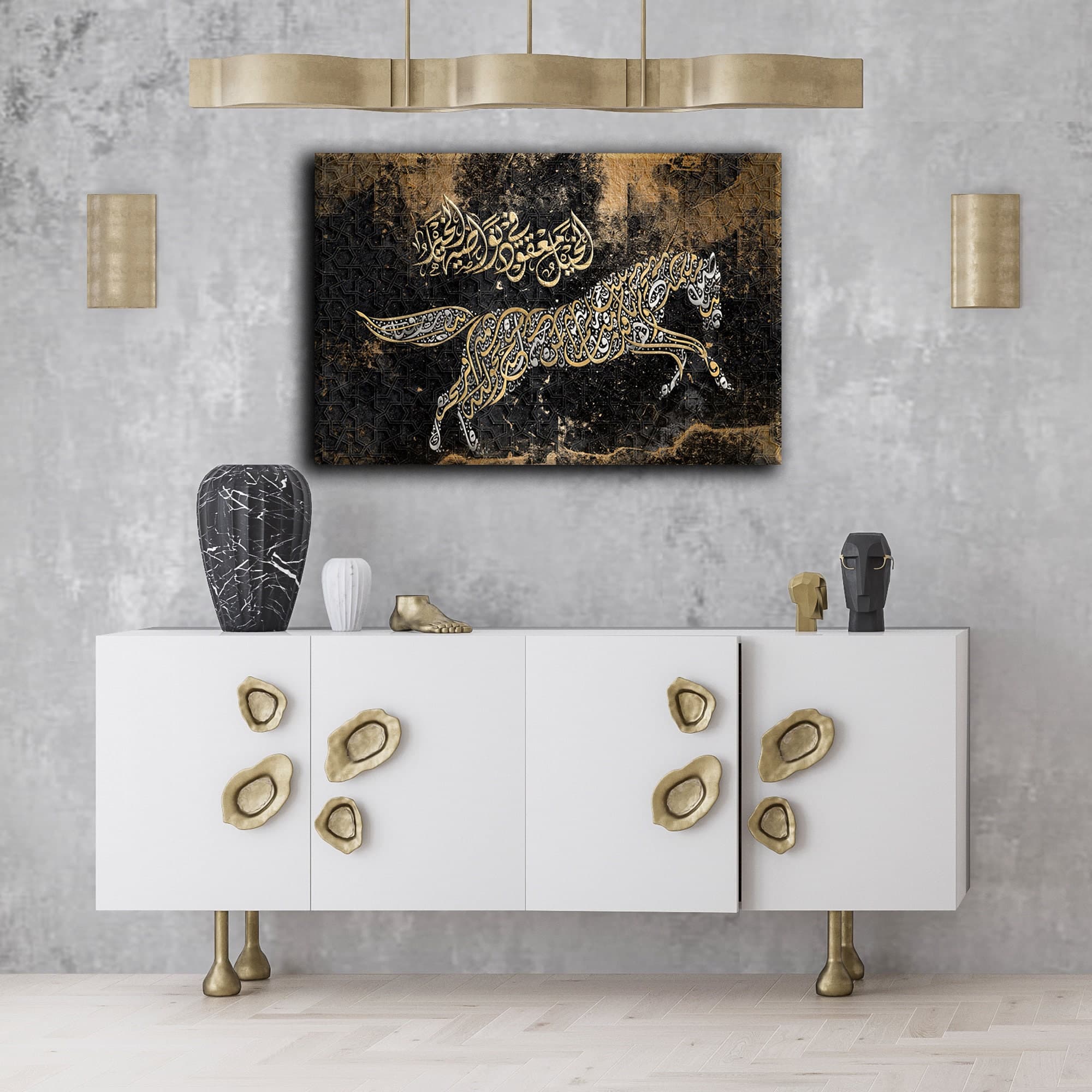 Arabian Horse-Modern Islamic Art-ARABIC CALLIGRAPHY ART-Fine Art Print - image 4