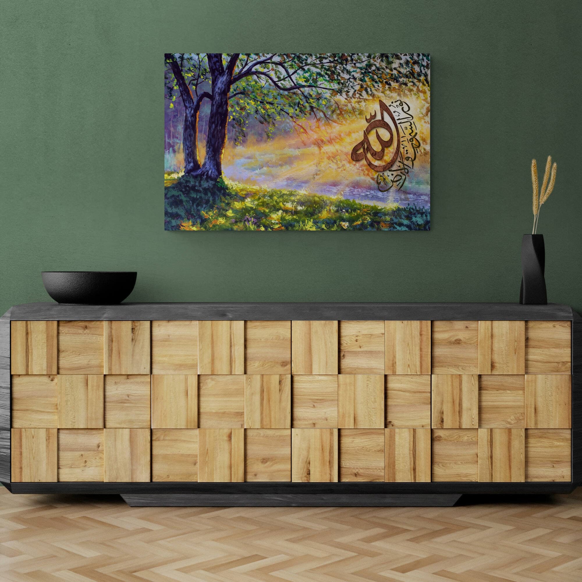 Ayatun Noor-Modern Islamic Home Decor-Diwani-Thuluth-Giclée Fine Art Print - image 5