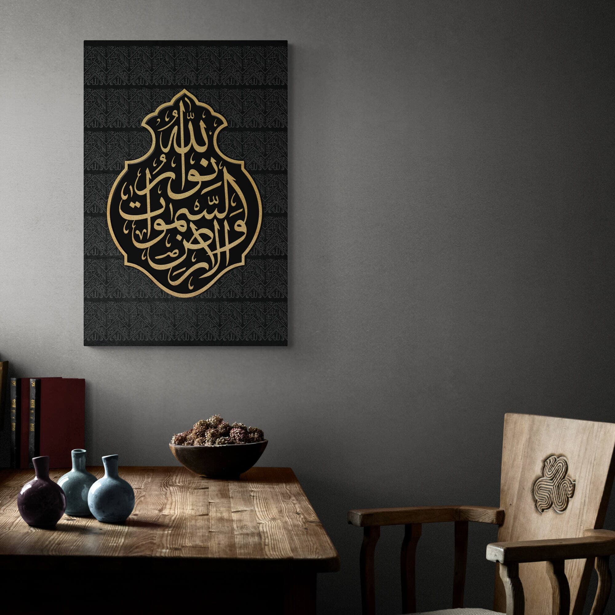 Ayat un Noor-Kiswah of Kaaba-Traditional Islamic Art-Giclée Fine Art Print - image 4