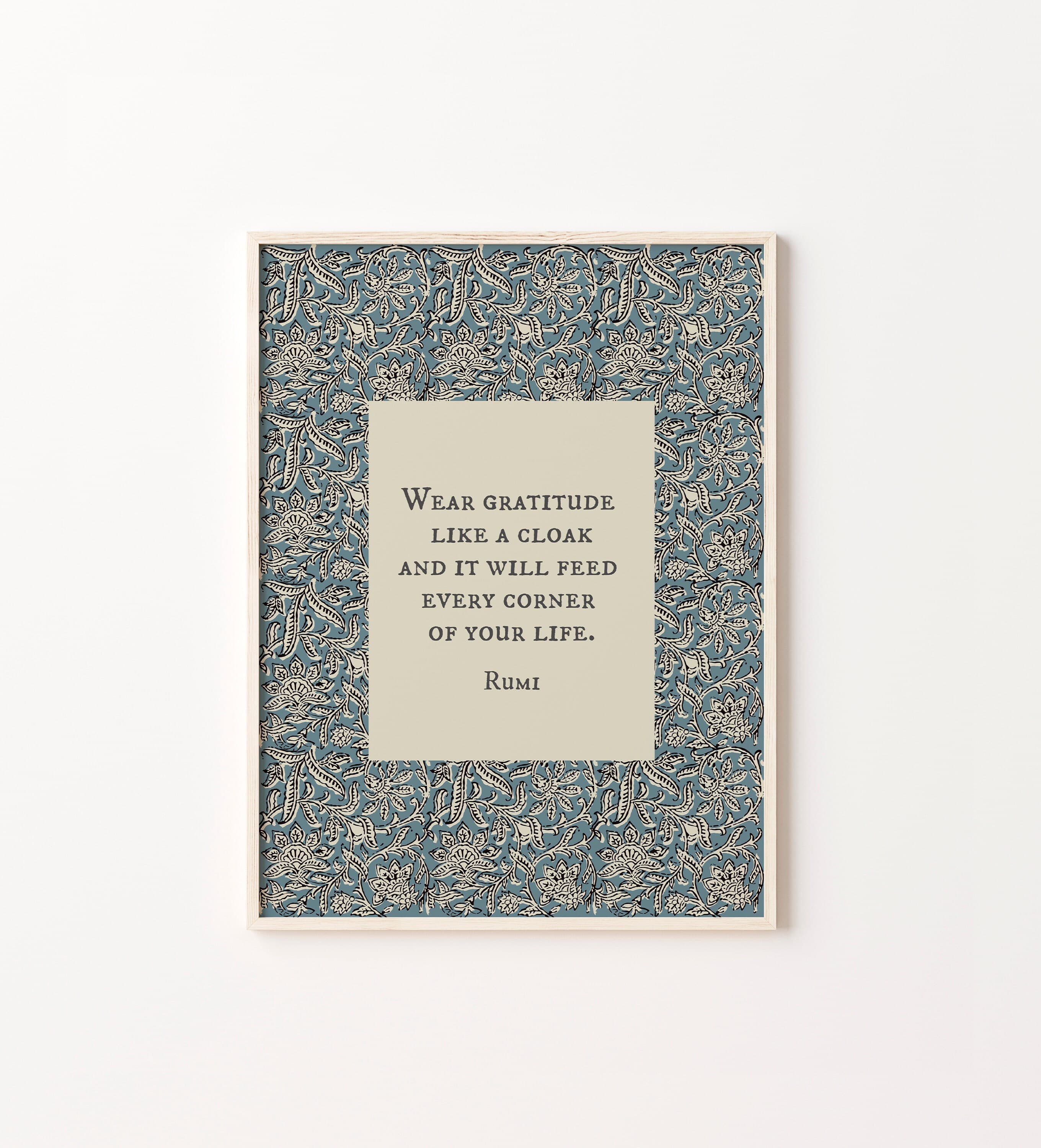 Rumi Quote Print: Boho Floral Gratitude Art - image 4