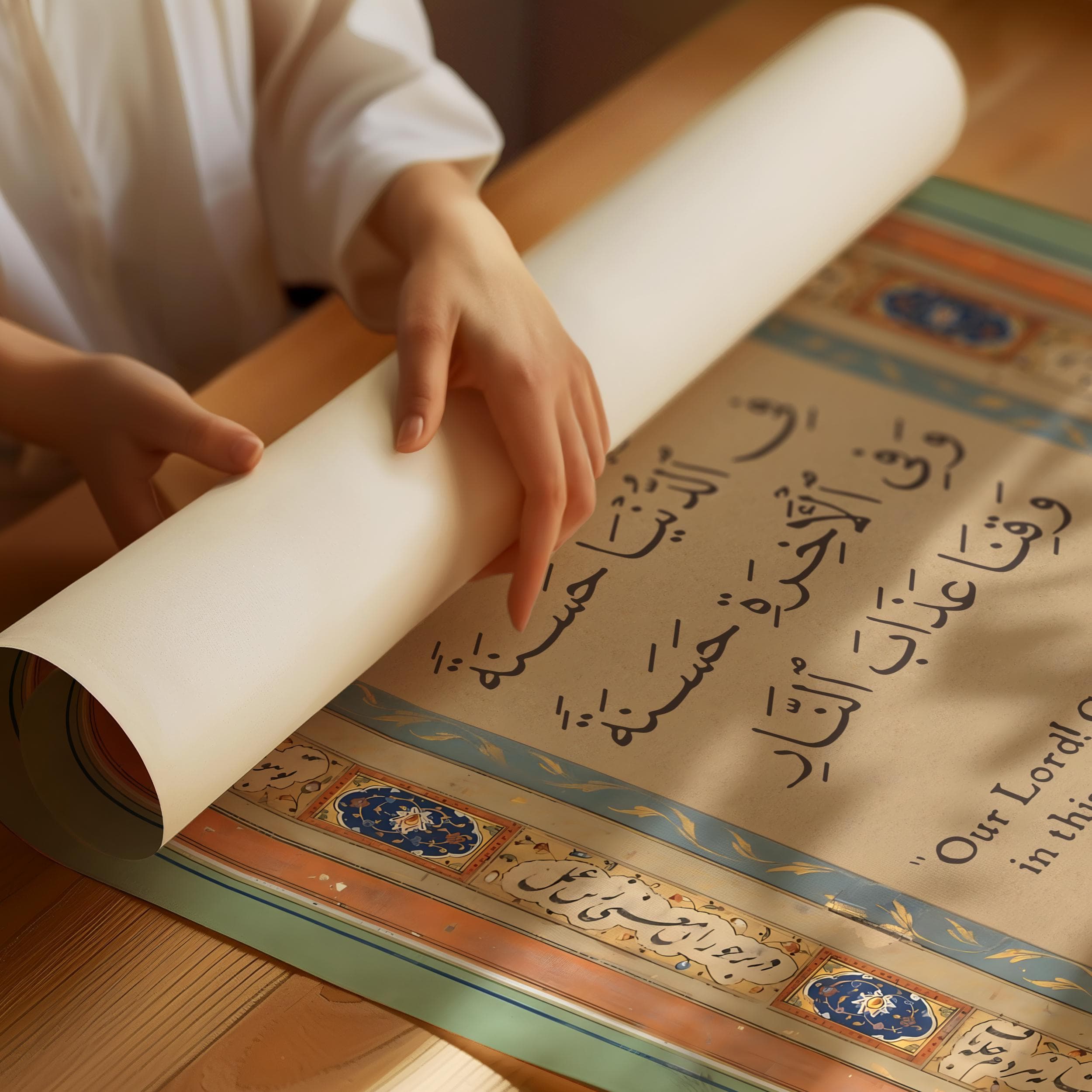 Mughal Islamic Art Print: Quranic Dua, Oriental Design - image 3