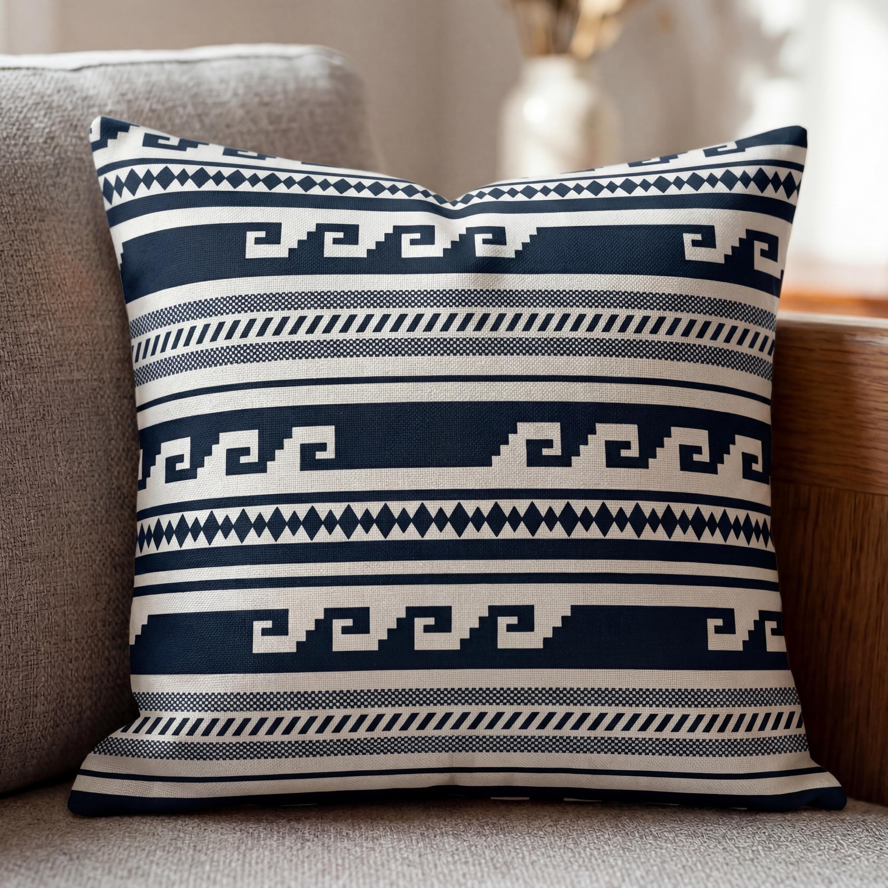 Black and Cream Cushion Cover Only, Scandinavian Pillow Cover, Geometric Stripe Cushion, Modern Sofa Decor - image 4