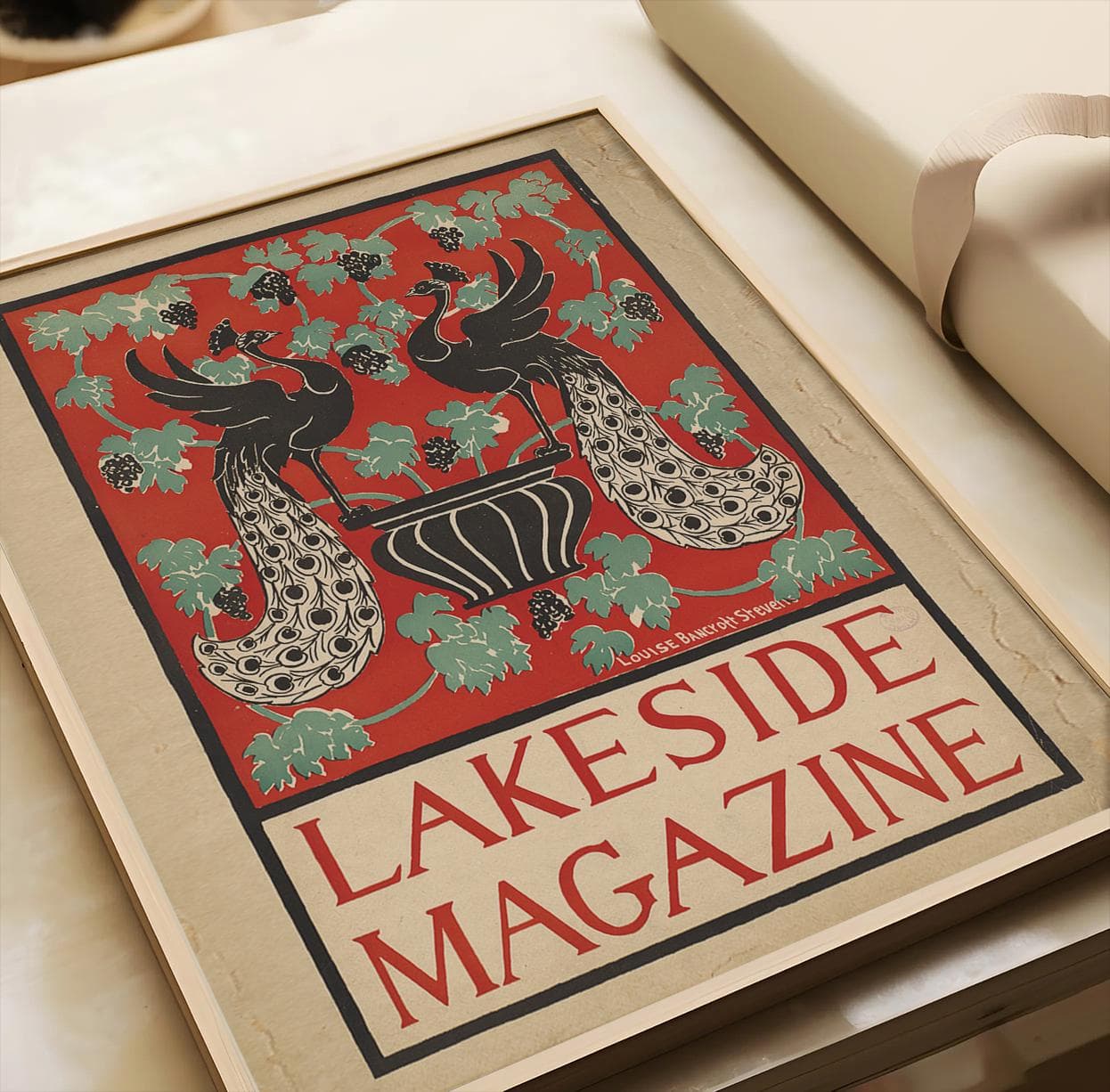 Vintage Peacock Lakeside Magazine Cover Art Print