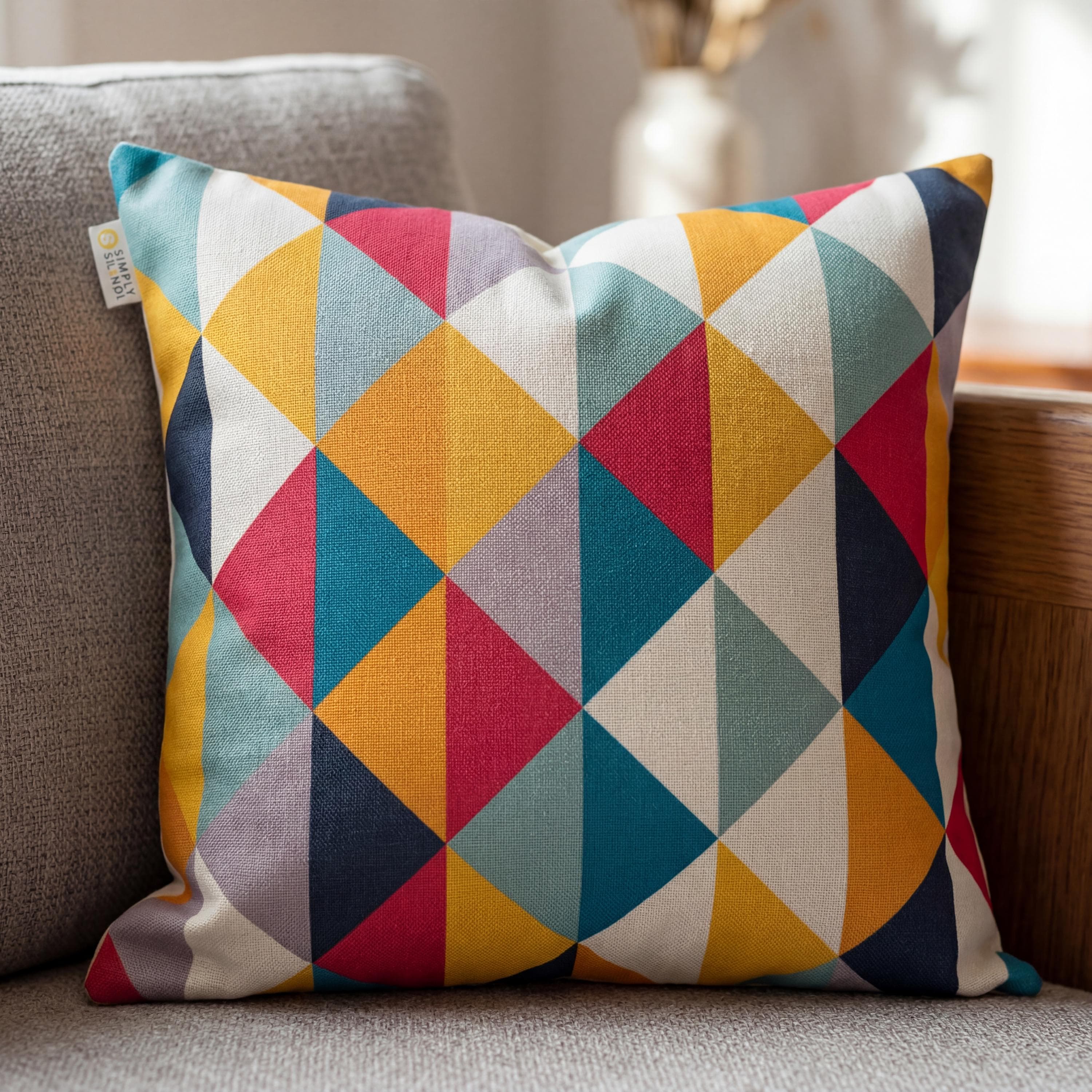 Geometric Cushion Cover Only, Colourful Scandinavian Pillow Cover, Modern Abstract Throw Cushion Cover, Sofa Accent Decor - image 3