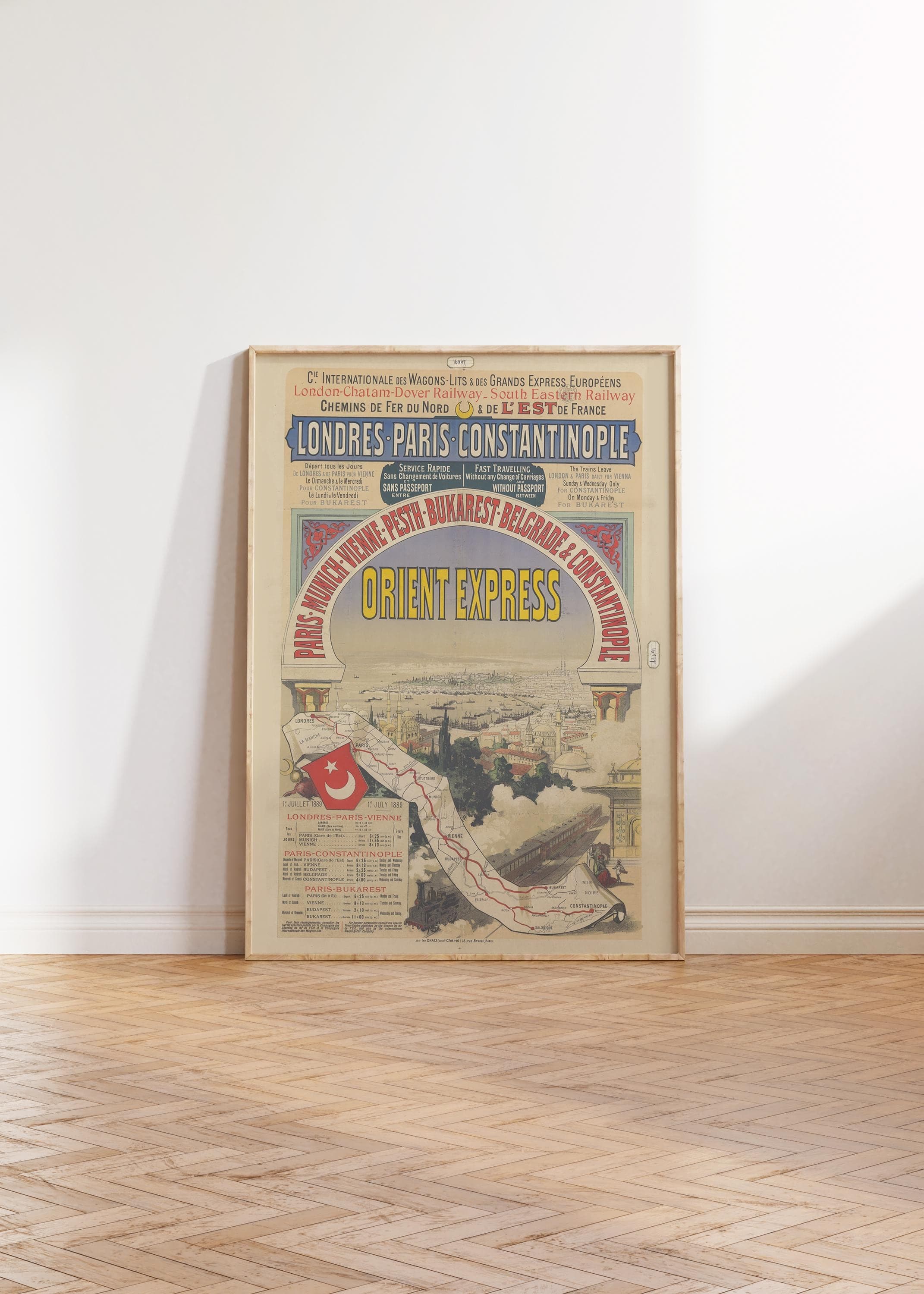 Vintage Orient Express Travel Poster: 1888 Route Art Print - image 3