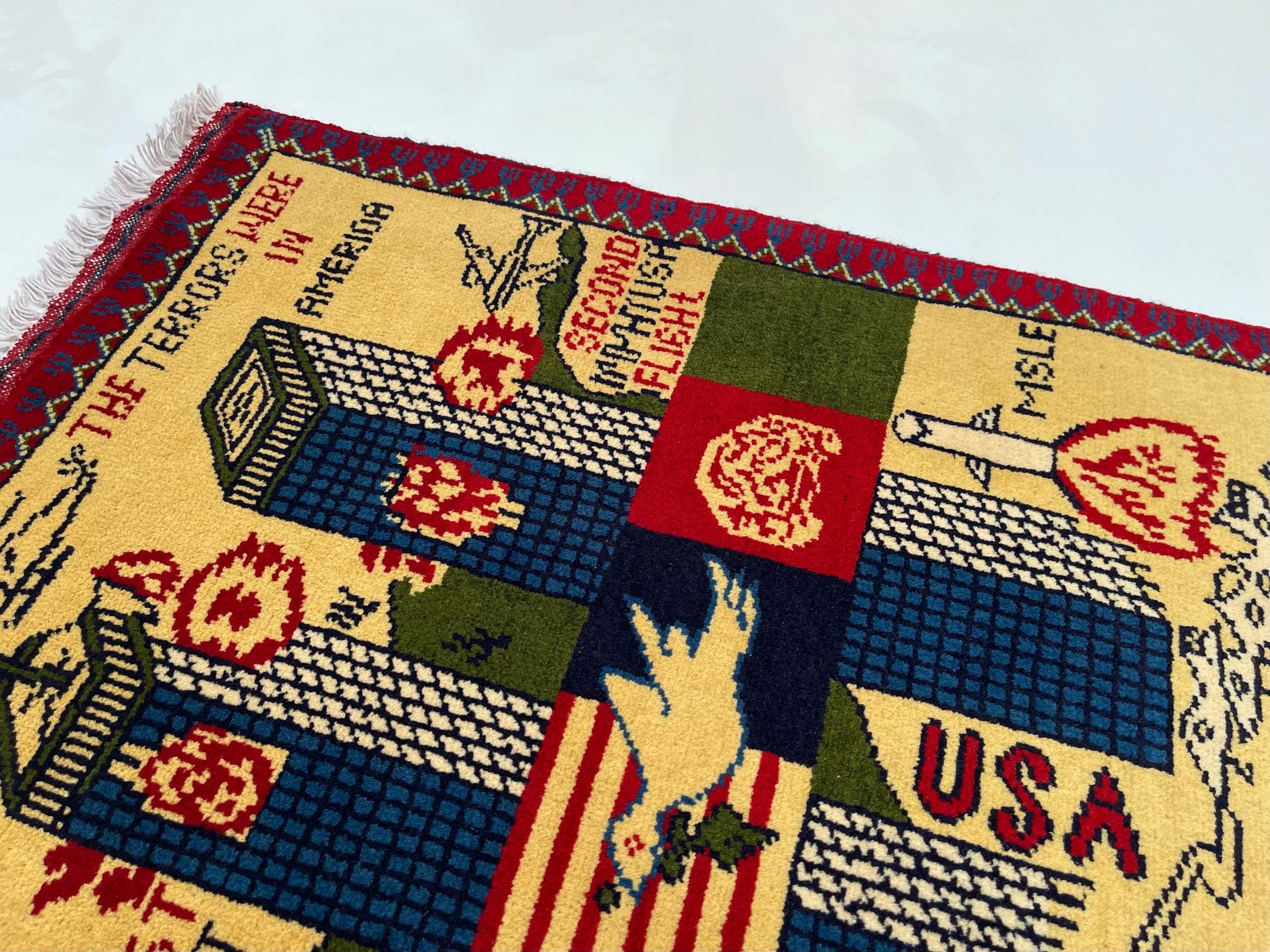 80x65 cm Handmade Afghan war rug wool rug war rug oriental wool rug mini war rug handicrafts opiume #706 - image 5