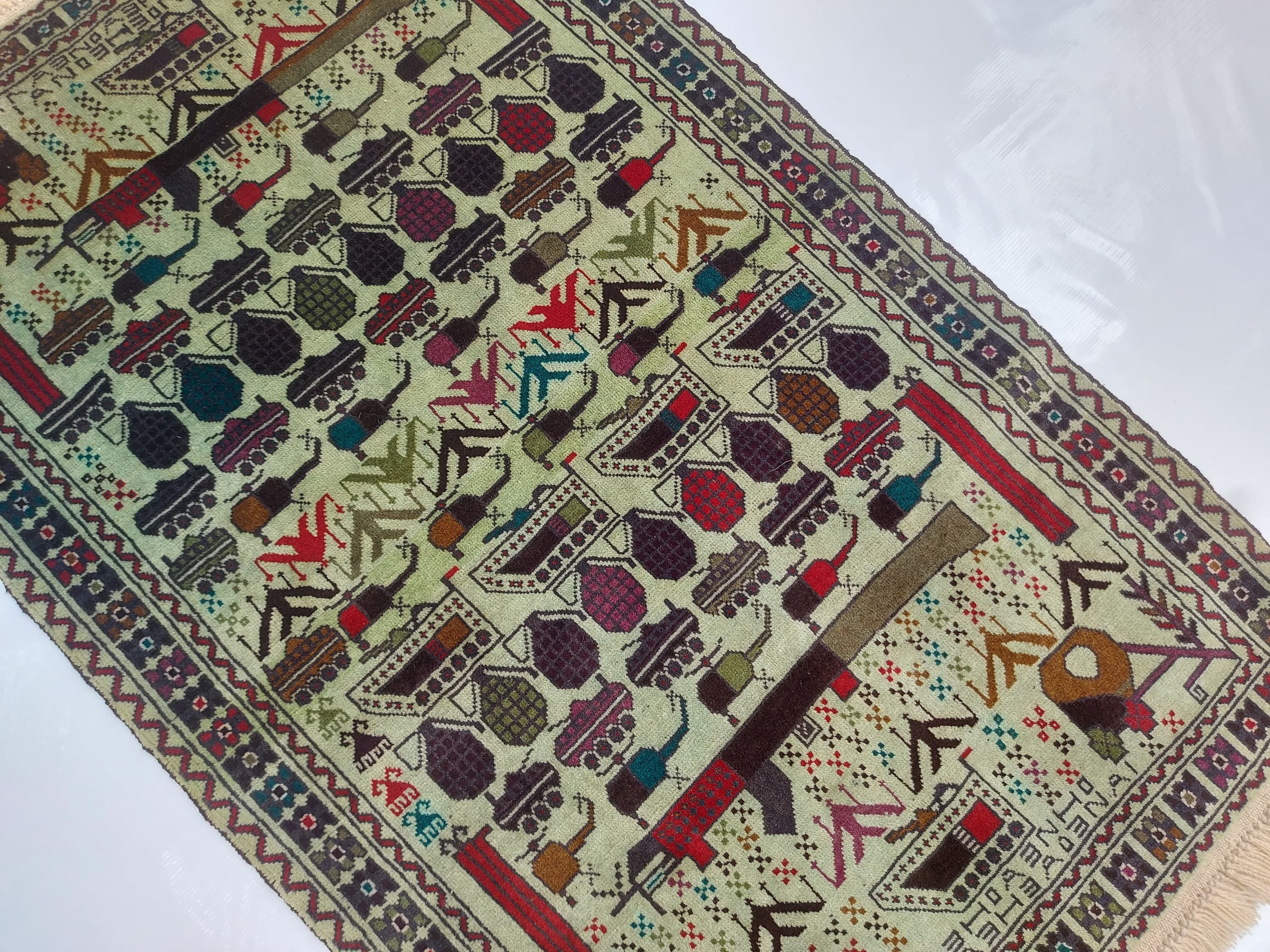 145x90 CM Classic afghan war rug wool rug oriental war art Shindand Tribal baluch rug oriental area rug handmade rug handicrafts #189 - image 5