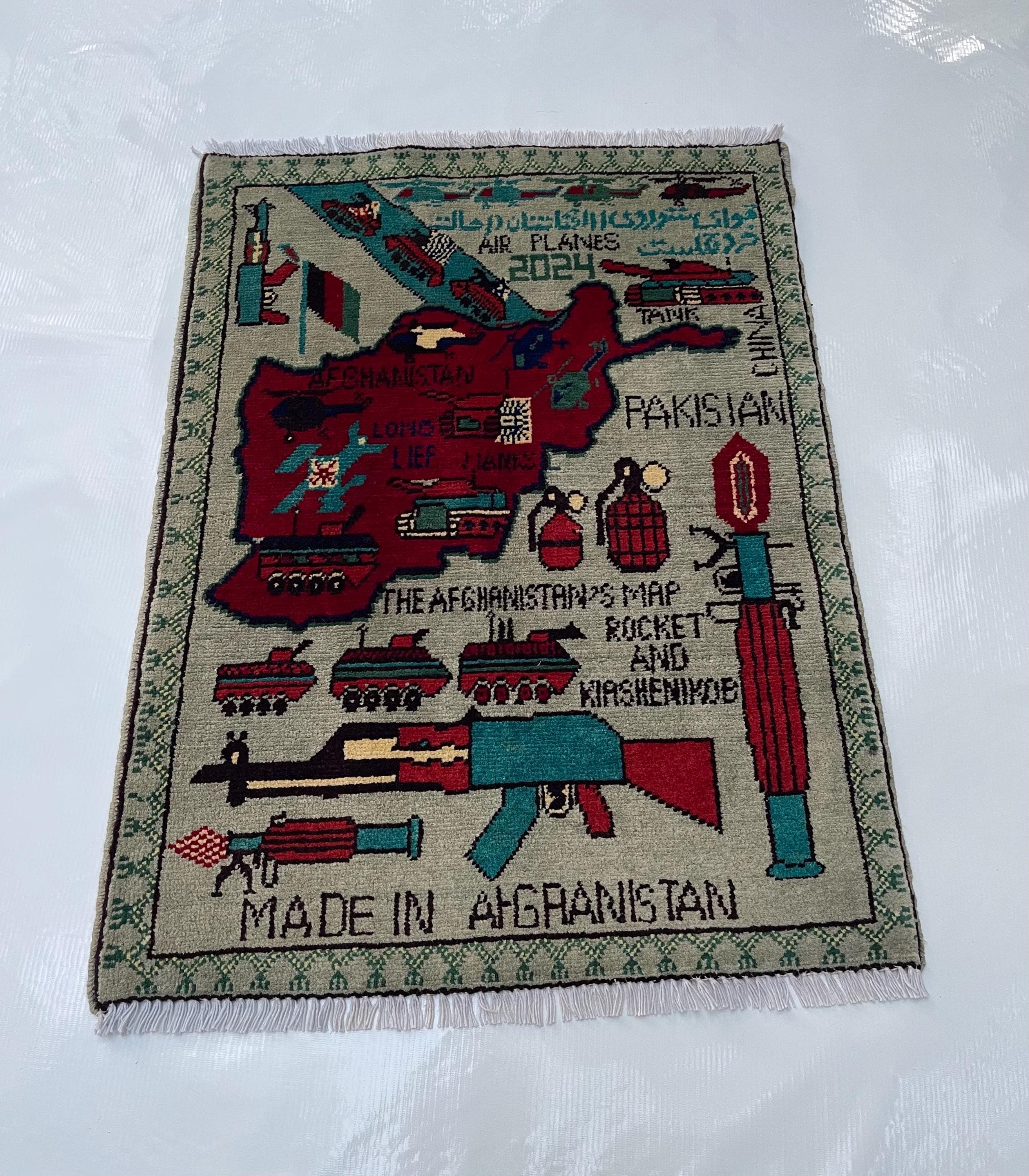 79x60 cm Handmade Afghan war rug wool rug shindand wool rug war art rug folk art war rug handicrafts beautifully made mini rug #516