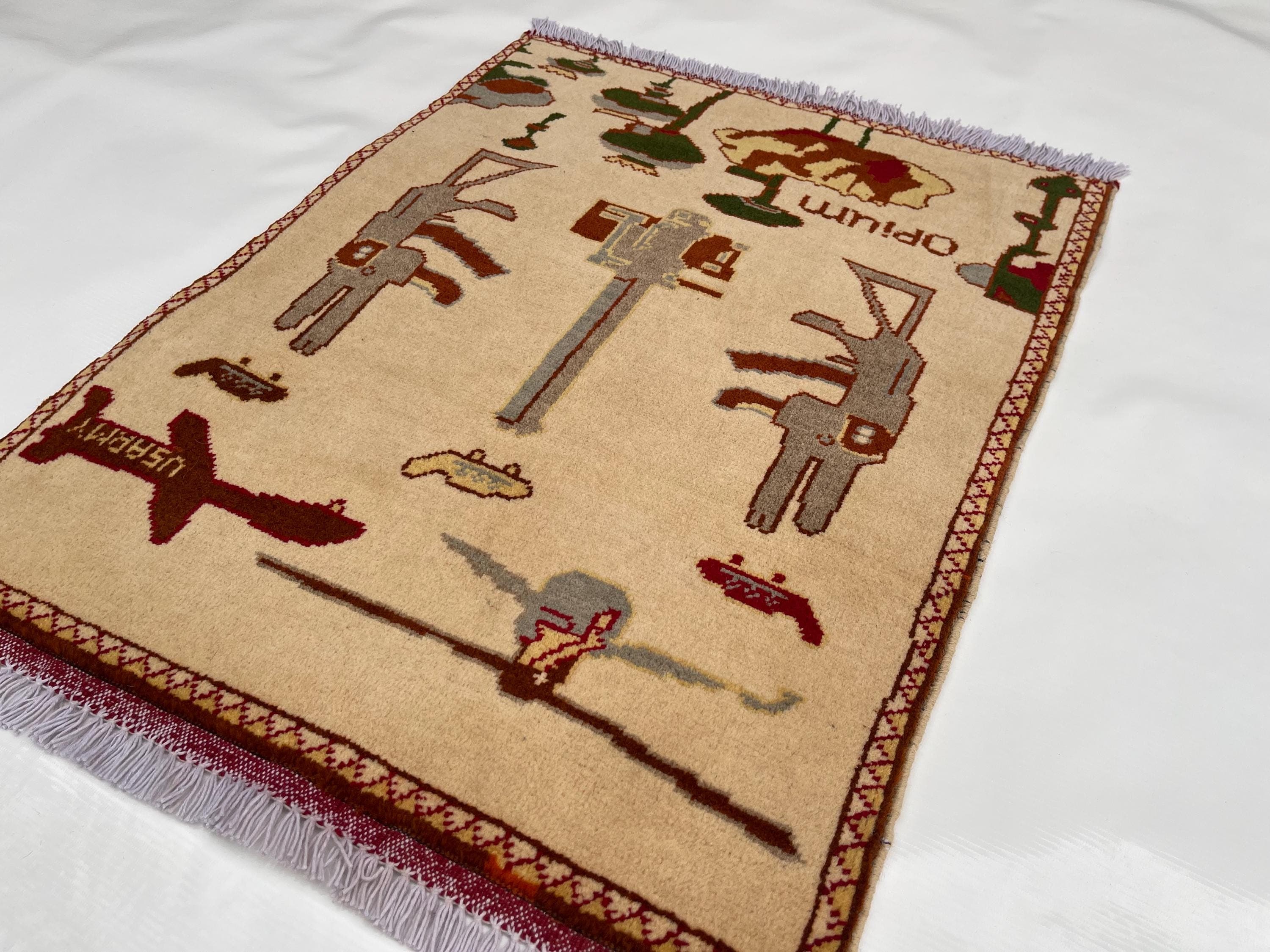 79x62 cm Classic Handmade Afghan war rug Beautifully made wool rug Nomadic Rug Oriental War Rug mini rug handicrafts #388 - image 5
