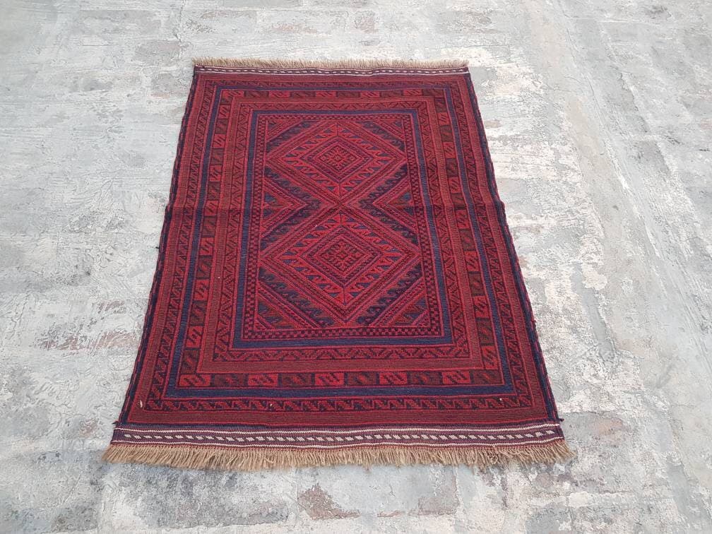 3'9"×2'8" ft Afghan kilim nice tribal rug oriental area kilim rug vegetable dyed handmade rug colourful decorative kilim mushvani kilim