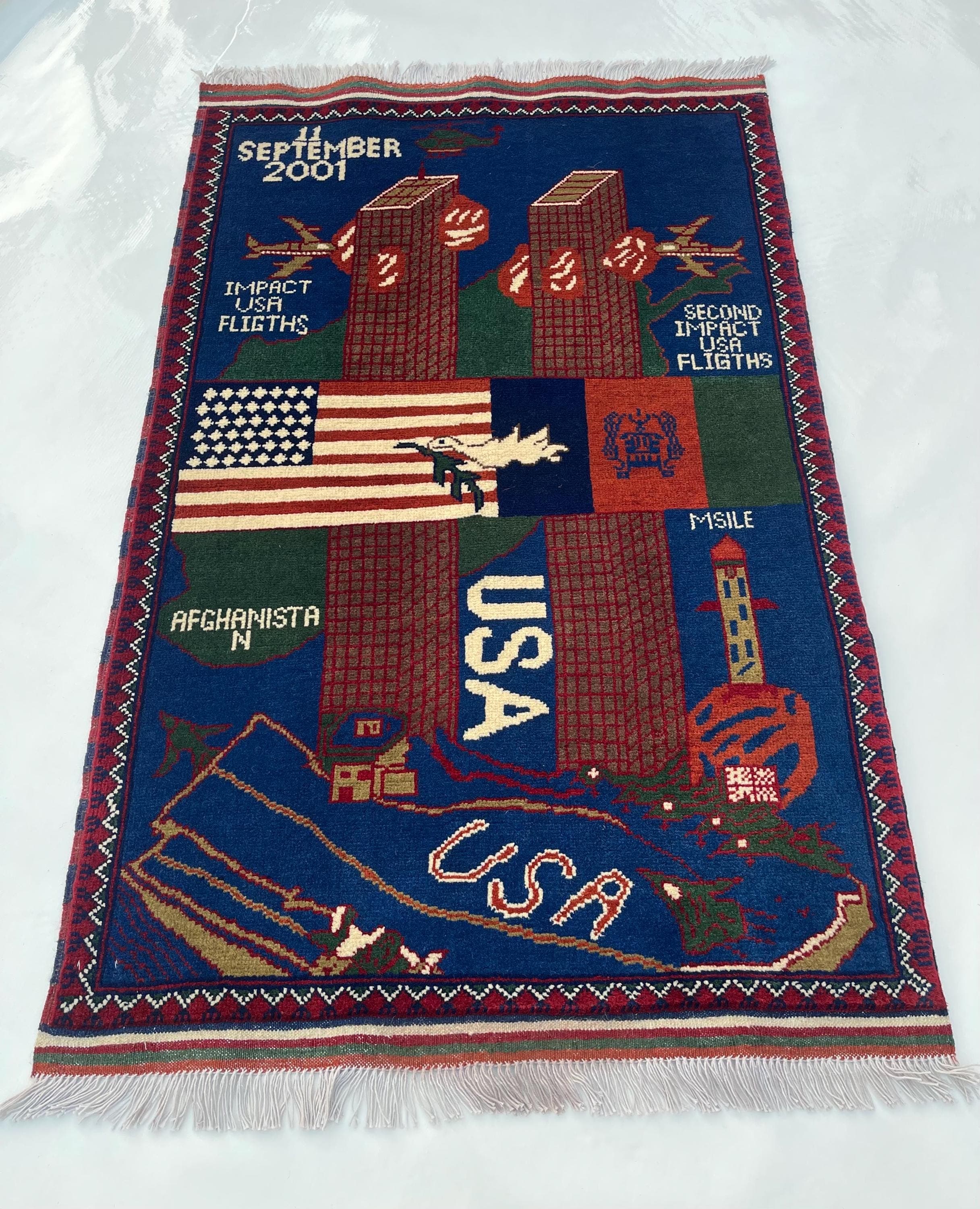 130x82 cm Handmade Afghan war rug Beautifully made wool rug Nomadic Rug Oriental War Rug large rug 9//11 handicrafts #259
