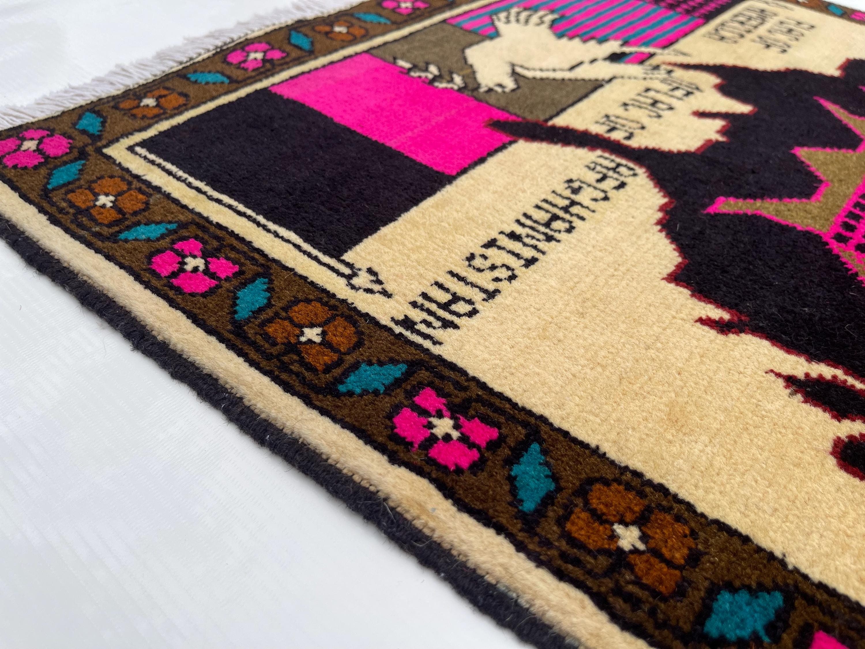 86x62cm Handmade Afghan War Rug Wool Rug beautifully made Oriental Rug Naokar rug handicrafts folk art #358 - image 5