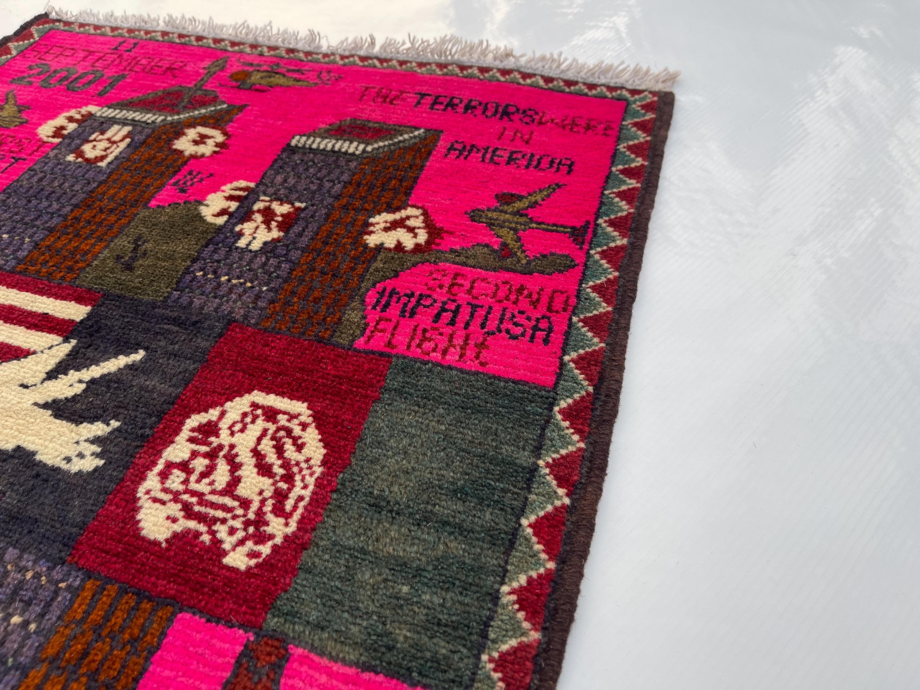 75x59 cm Ethnic Handmade Afghan war rug Beautifully made wool rug Nomadic Rug Oriental War Rug mini rug 9//11 handicrafts #264 - image 4