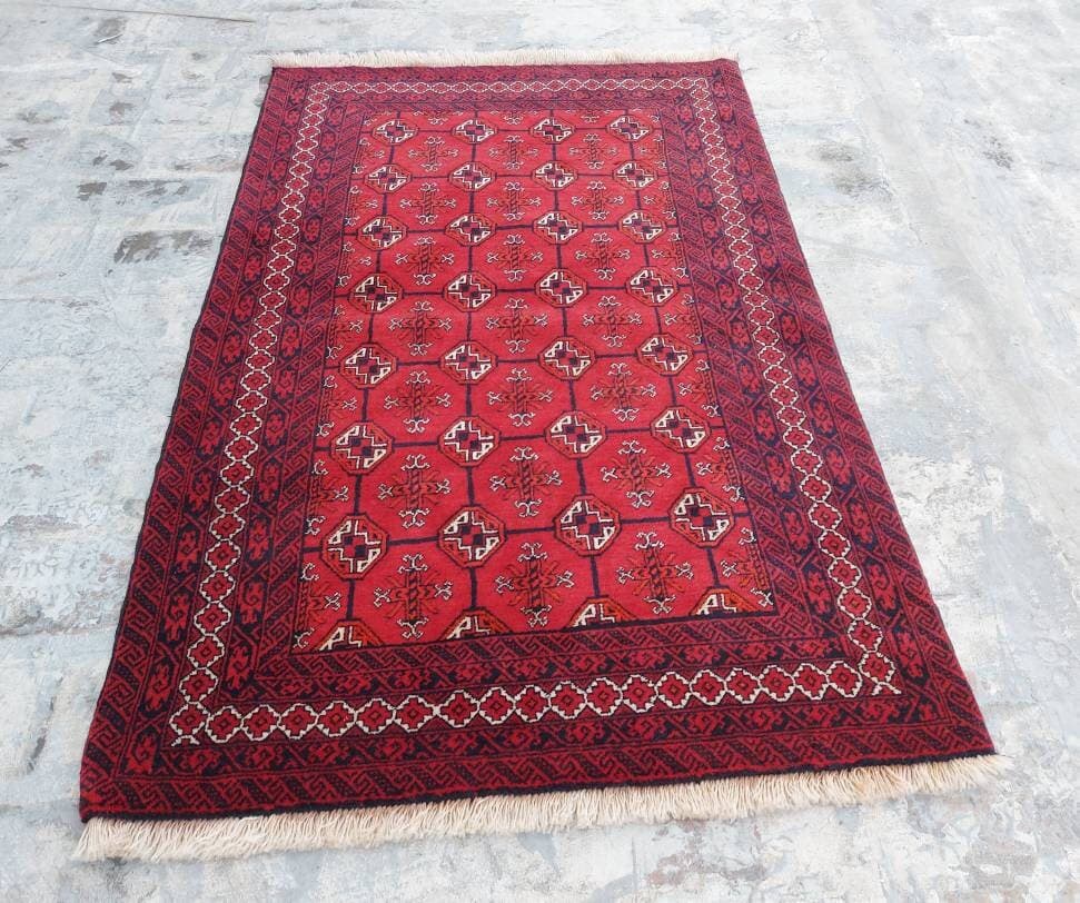 5x3 ft Afghan rug nice thaimani tribal rug oriental area rug vegetable dyed handmade abrash colour