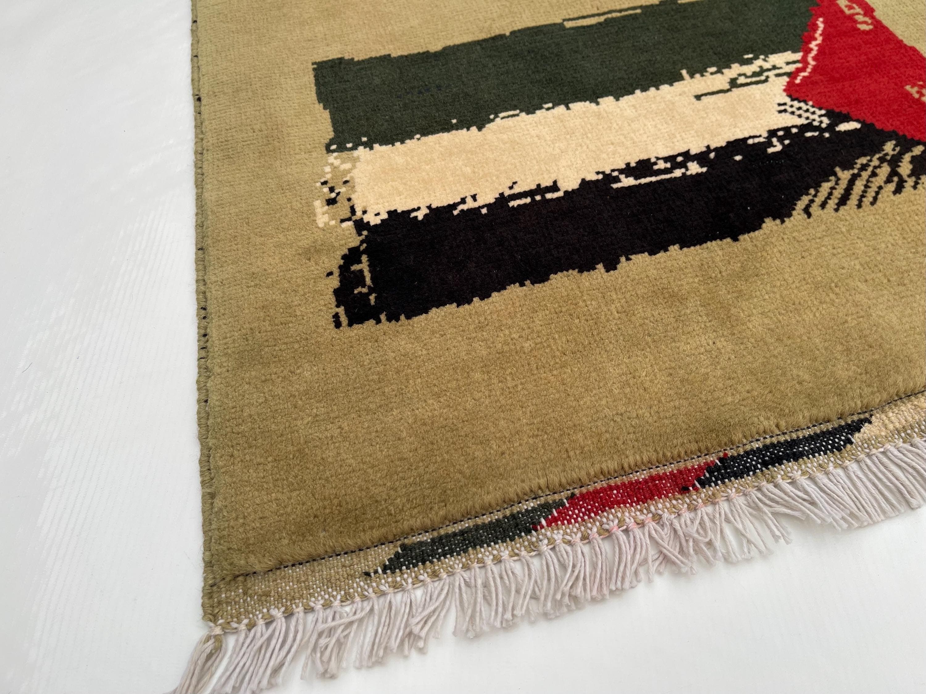 85x60 cm Handmade Afghan war rug wool rug shindand wool rug war art rug folk art war rug handicrafts mini rug #700 - image 5