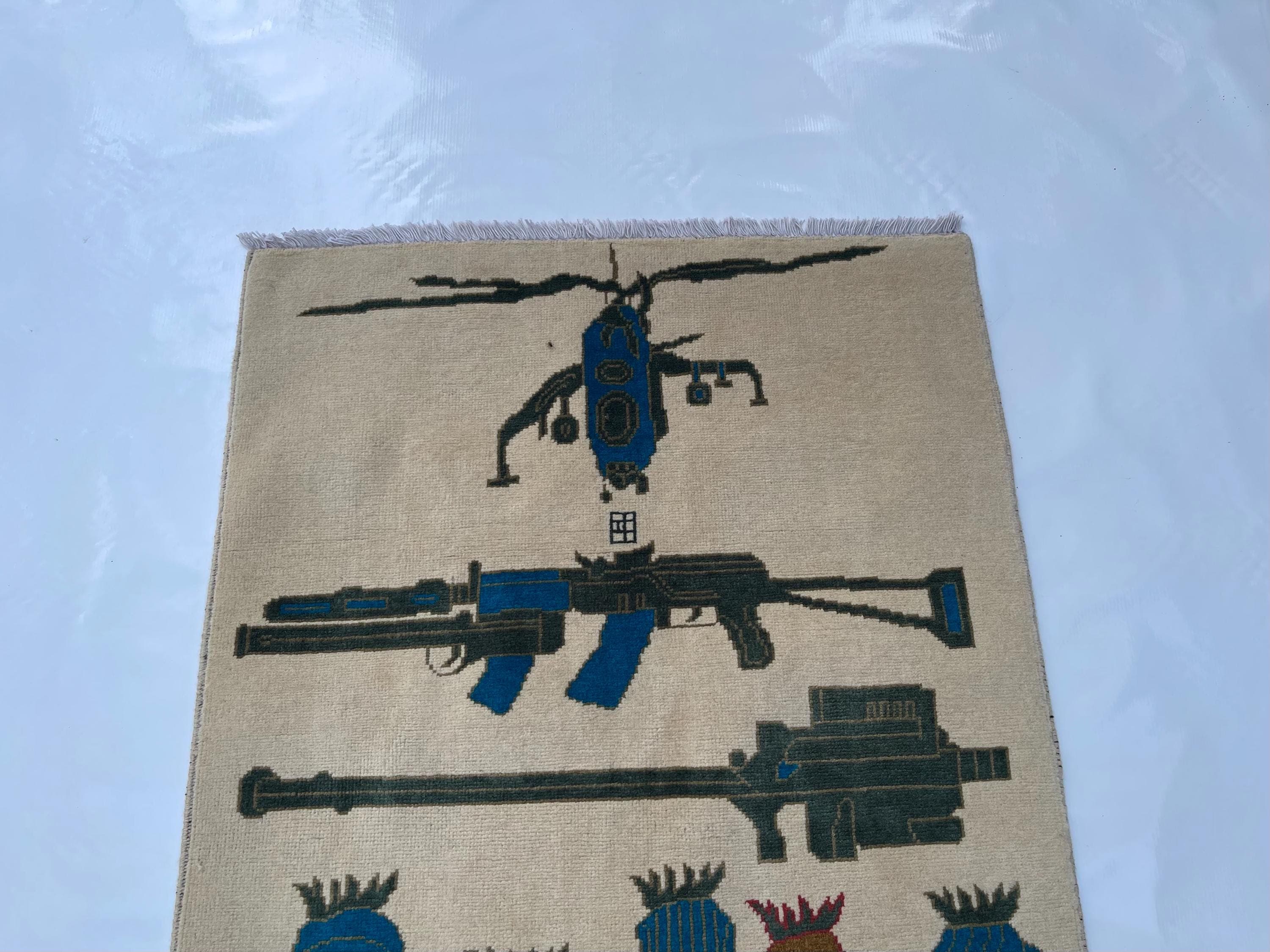 122x83 cm Classic Handmade Afghan war rug Beautifully made wool rug Nomadic Rug Oriental War Rug opium rug handicrafts #779 - image 4