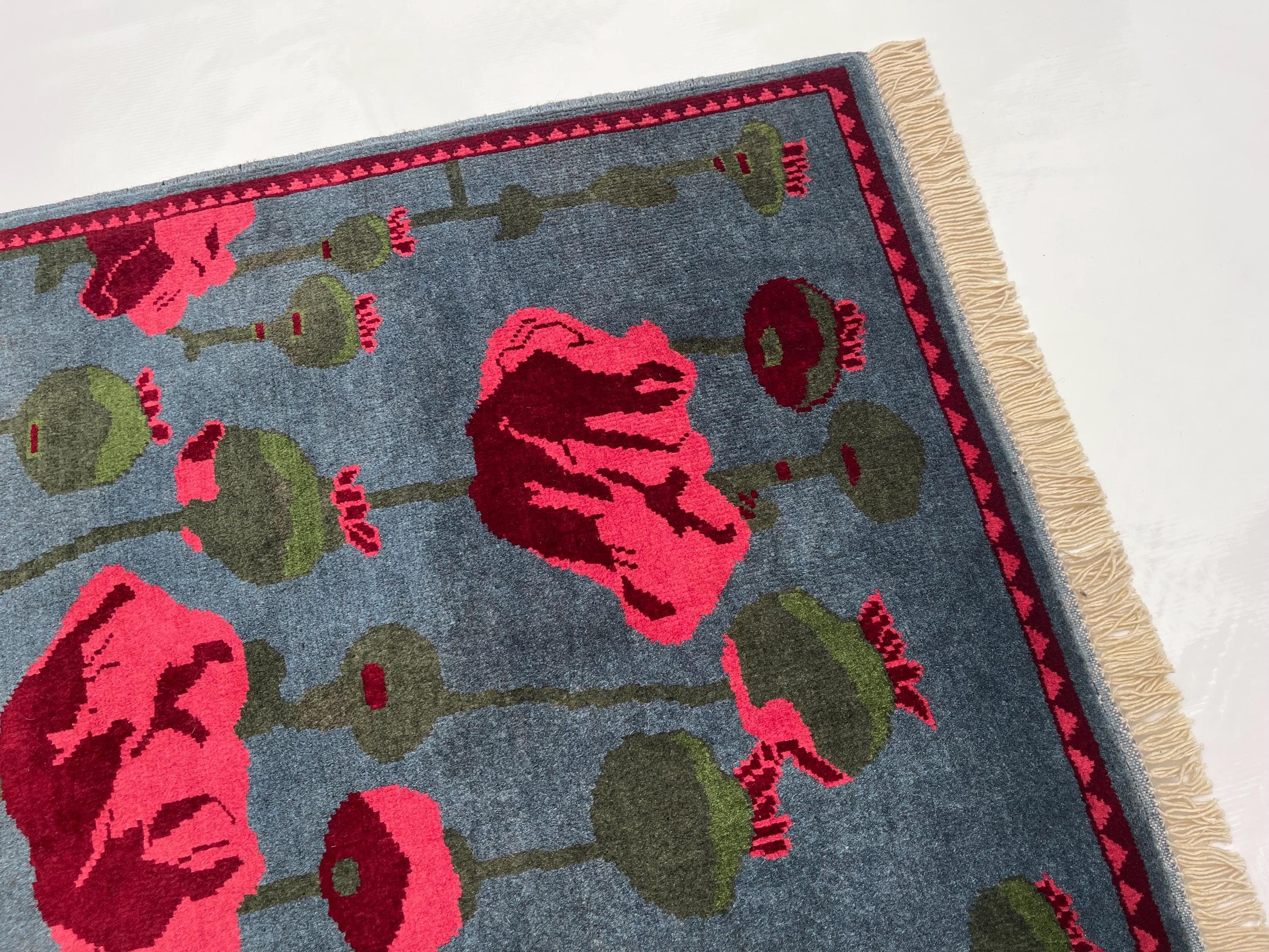 123x85 cm Classic Handmade Afghan war rug Beautifully made wool rug Nomadic Rug Oriental War Rug mini rug Opiume#363 - image 5