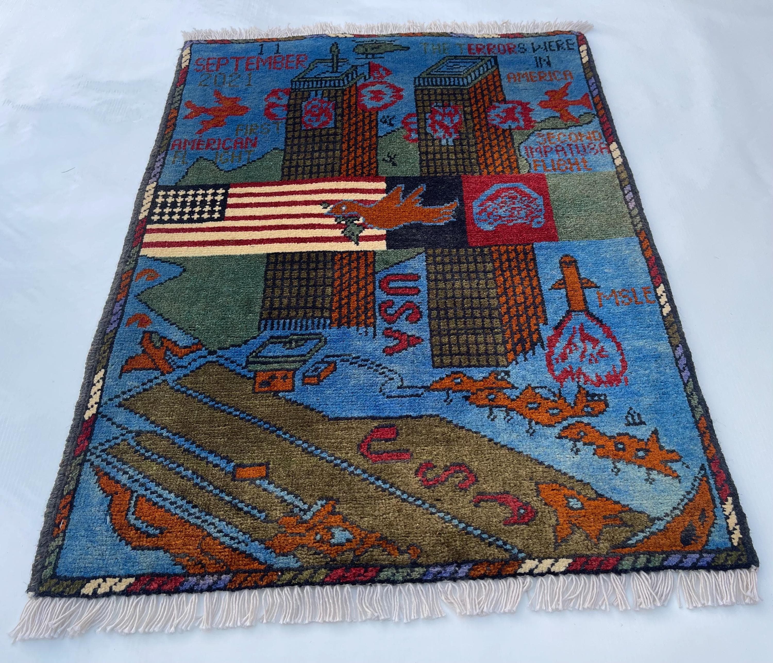 79x60 cm Classic Handmade Afghan war rug Beautifully made wool rug Nomadic Rug Oriental War Rug mini rug 9//11 #112 - image 5