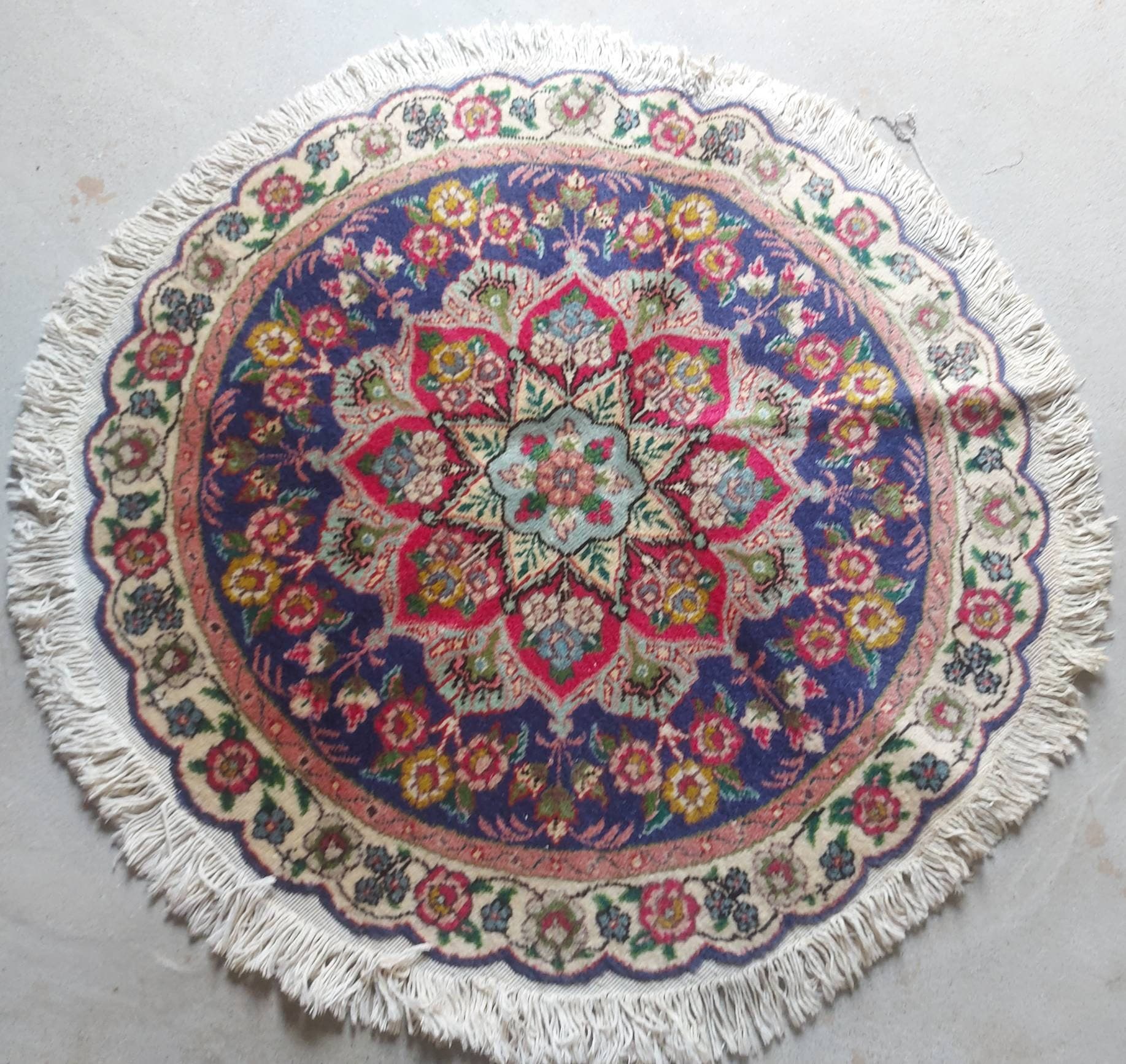 3' ft Classic Round Handmade wool rug oriental rug small rug decorative rug vintage best quality rug