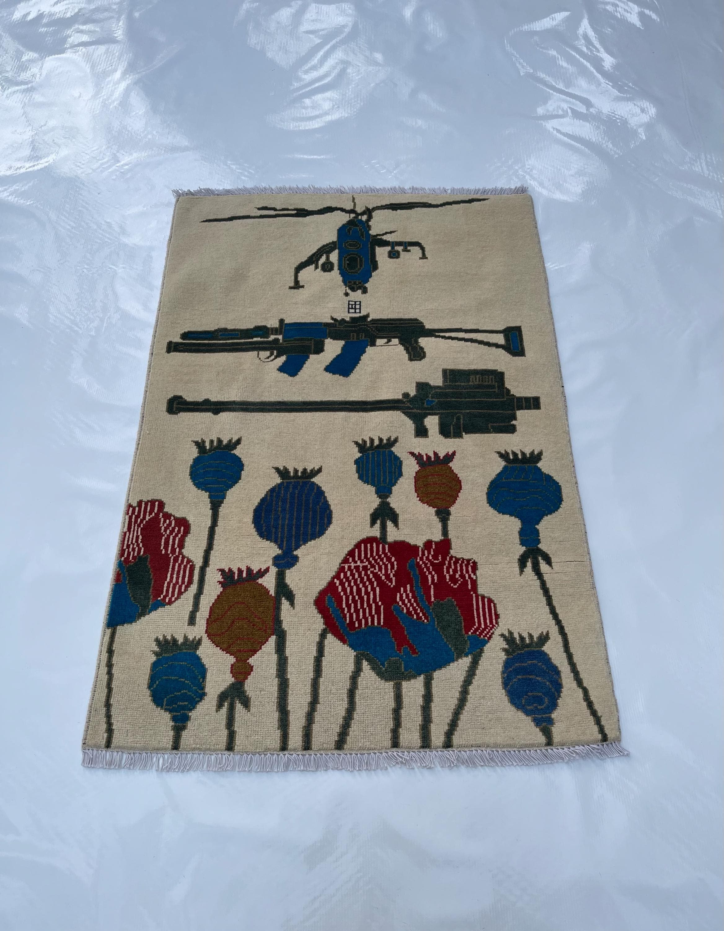 122x83 cm Classic Handmade Afghan war rug Beautifully made wool rug Nomadic Rug Oriental War Rug opium rug handicrafts #779