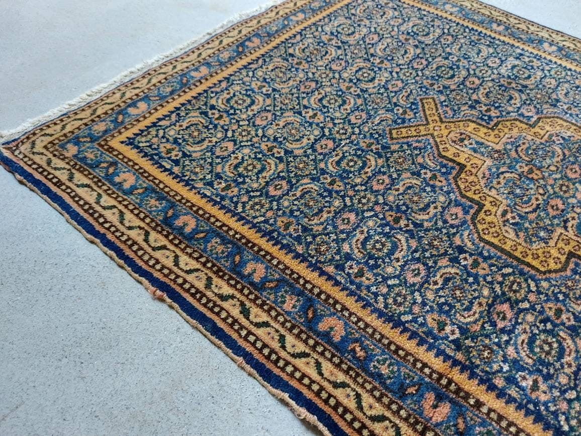 3'3"×2'4" ft percian rug oriental area rug vegetable dyed handmade rug vintage rug semi antique mini rug - image 3